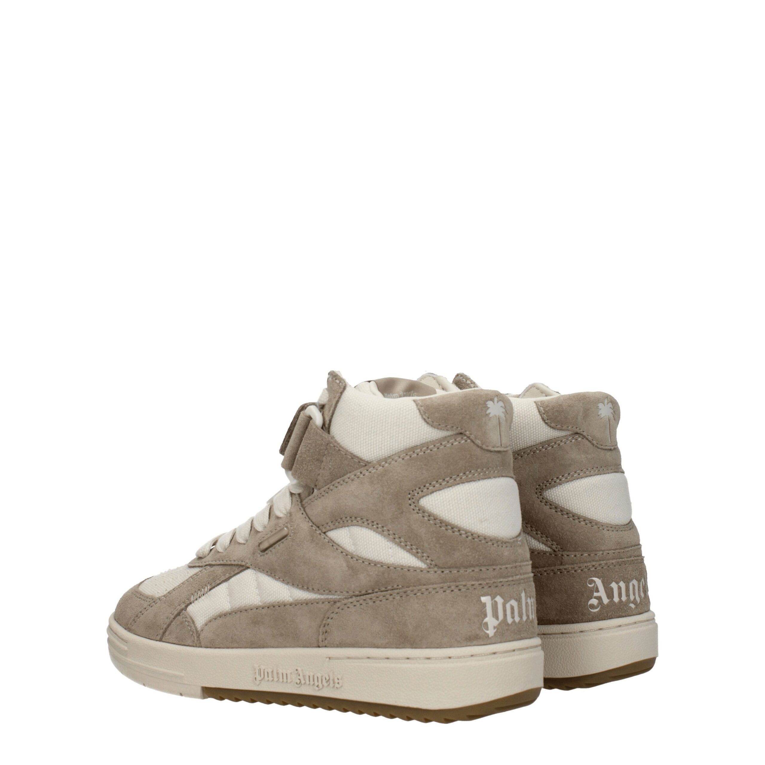 Palm Angels Beige Leather High Top Sneakers - Image 4