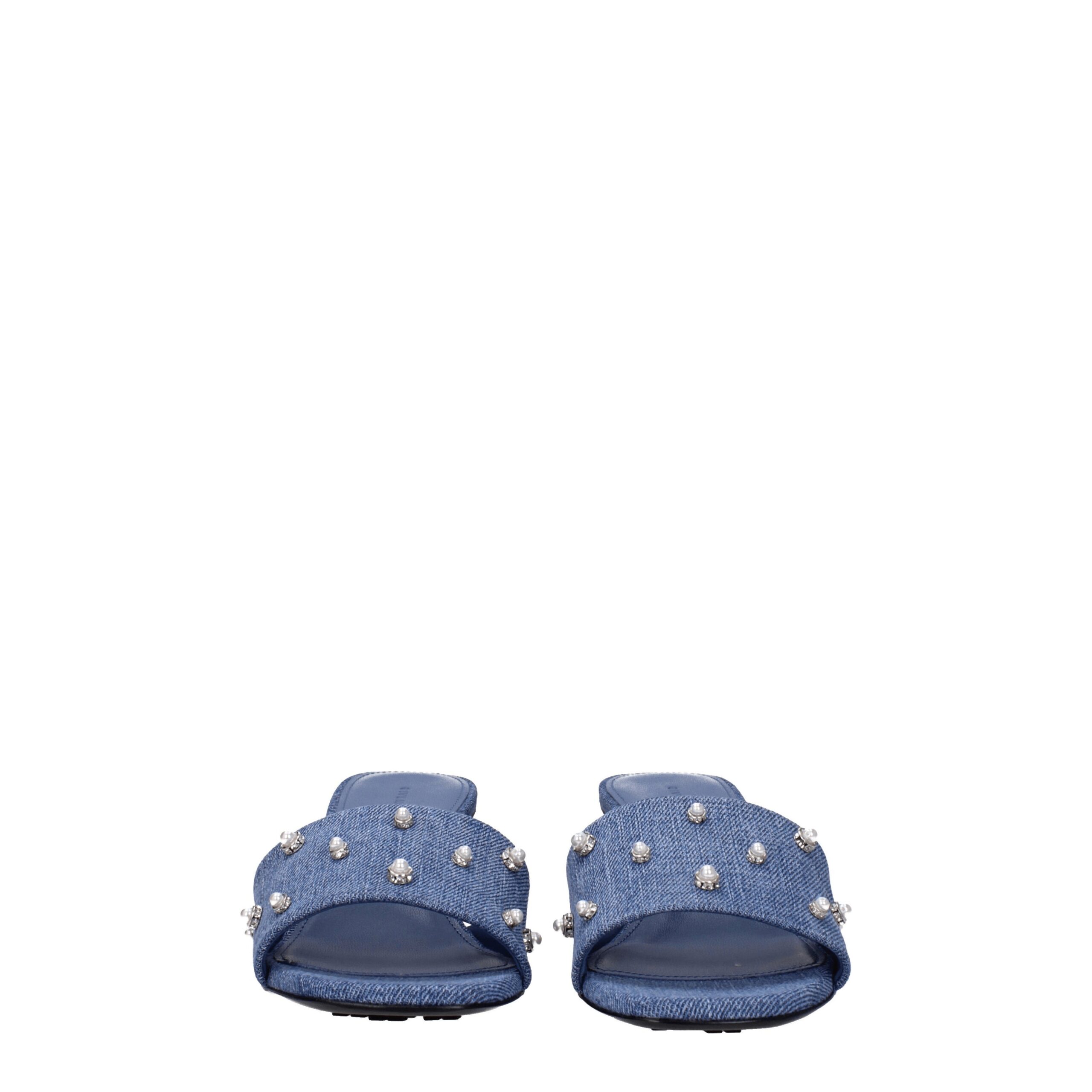 Givenchy Blue Fabric Flat Sandals - Image 3
