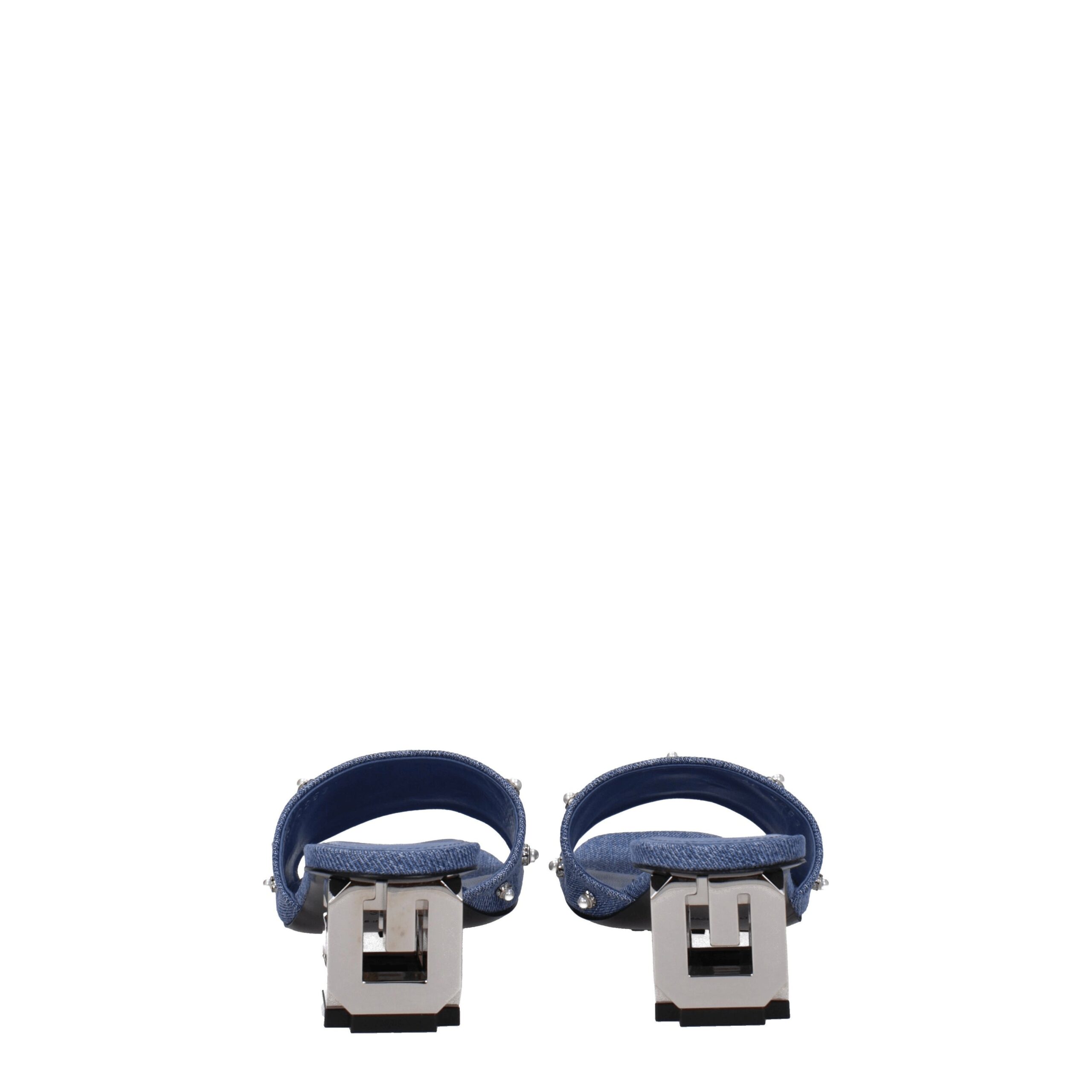 Givenchy Blue Fabric Flat Sandals - Image 5