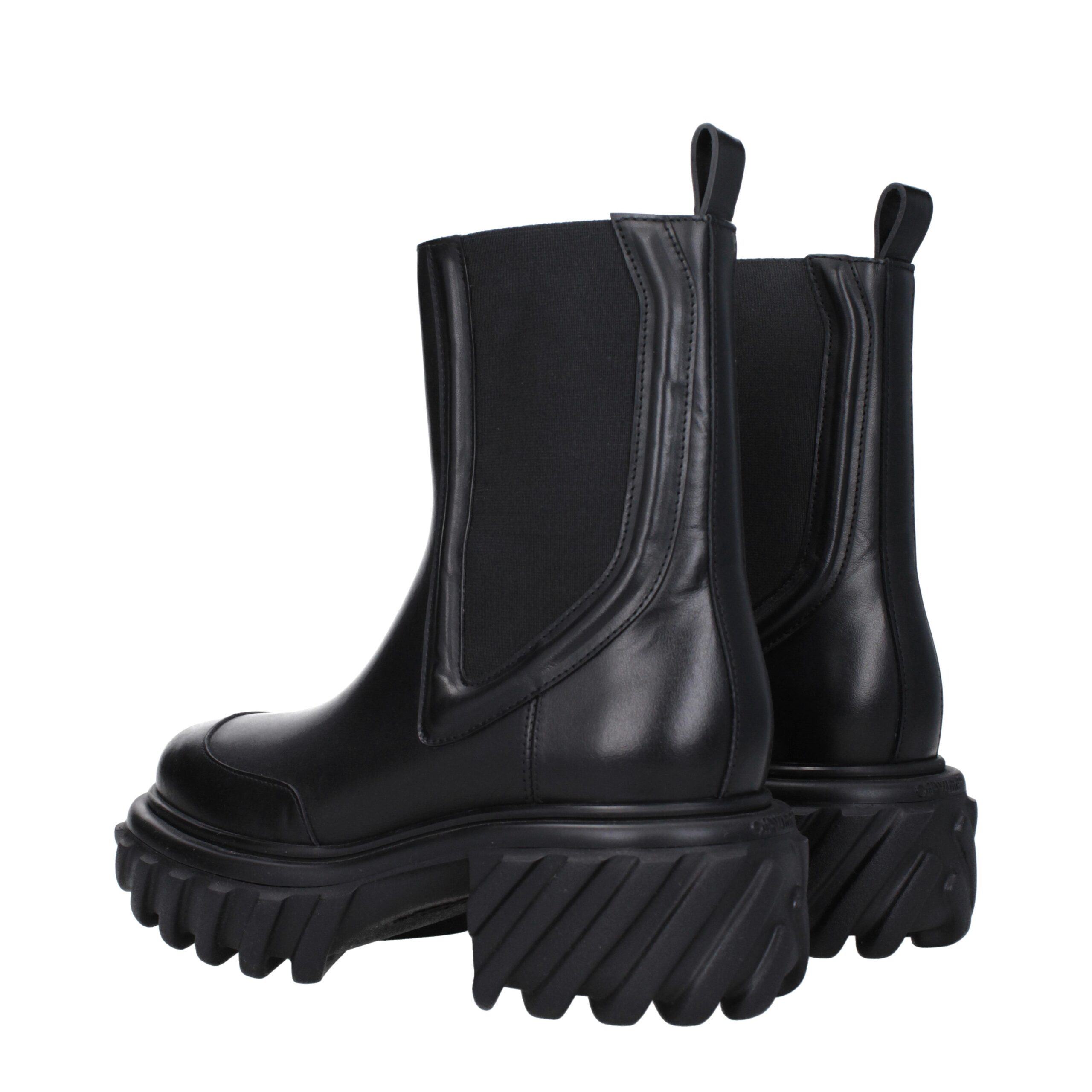 Off-White Black Leather Ankle Boots - Image 4