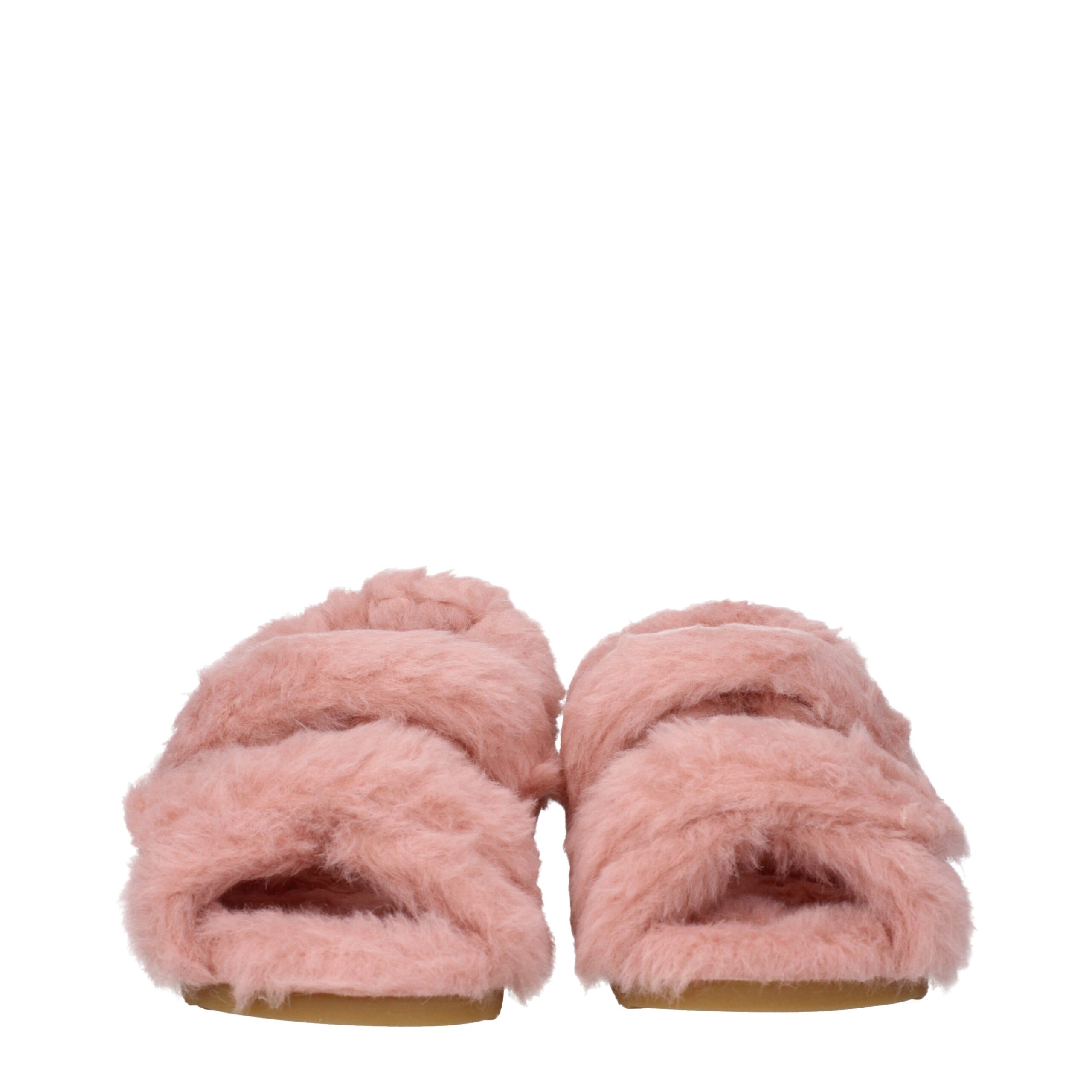 Max Mara Pink Fur Flat Sandals - Image 3