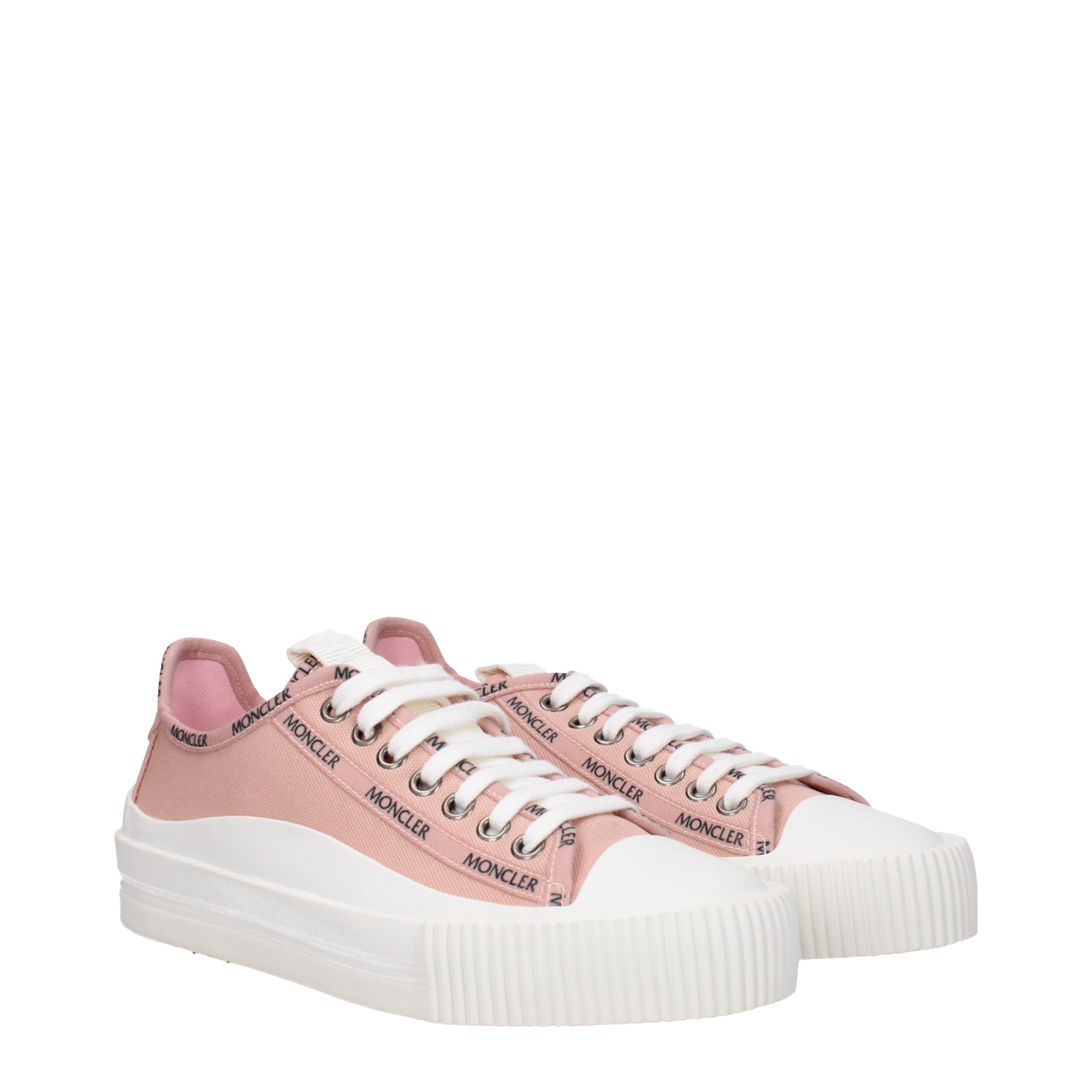 Moncler Pink Fabric Low Tops - Image 2