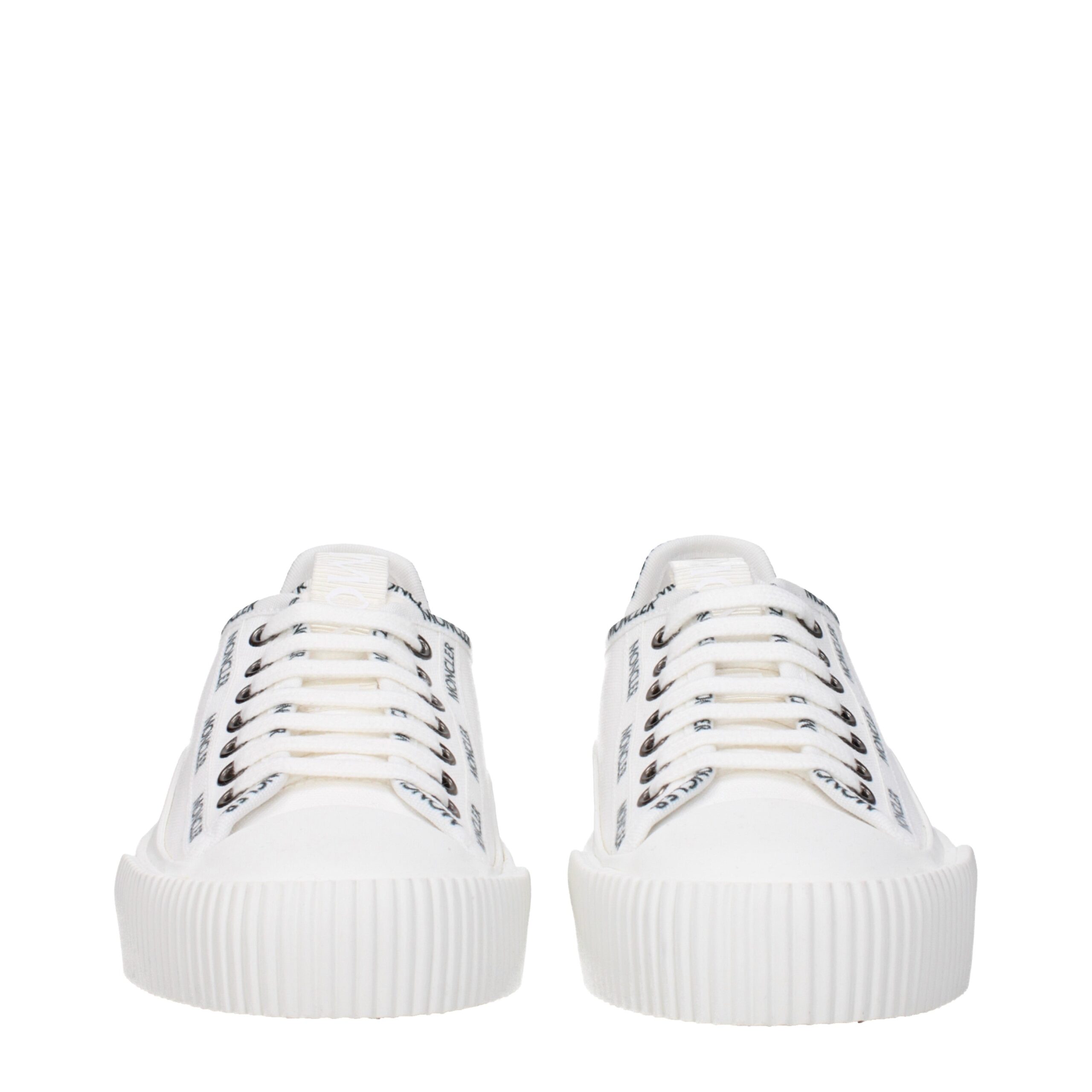 Moncler White Fabric Low Tops - Image 3