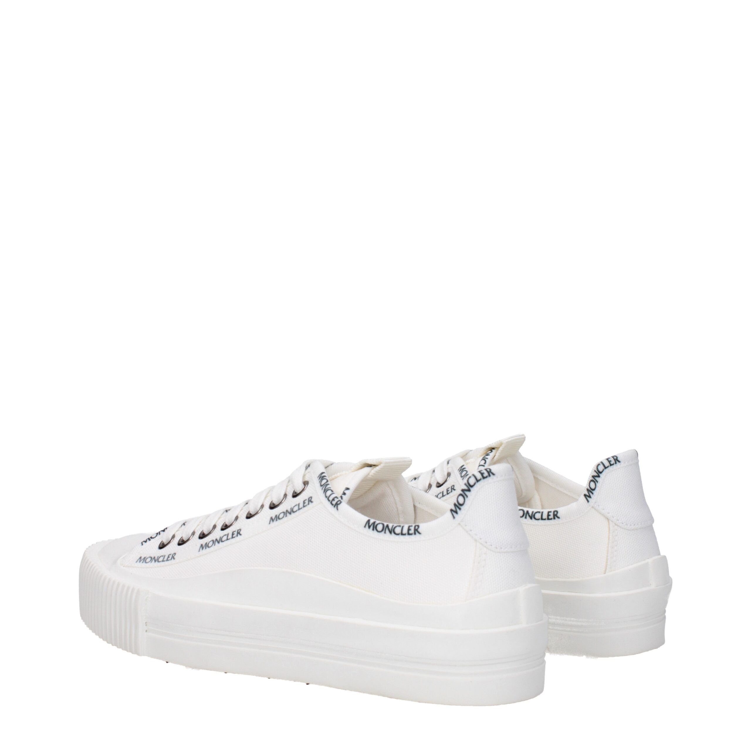 Moncler White Fabric Low Tops - Image 4