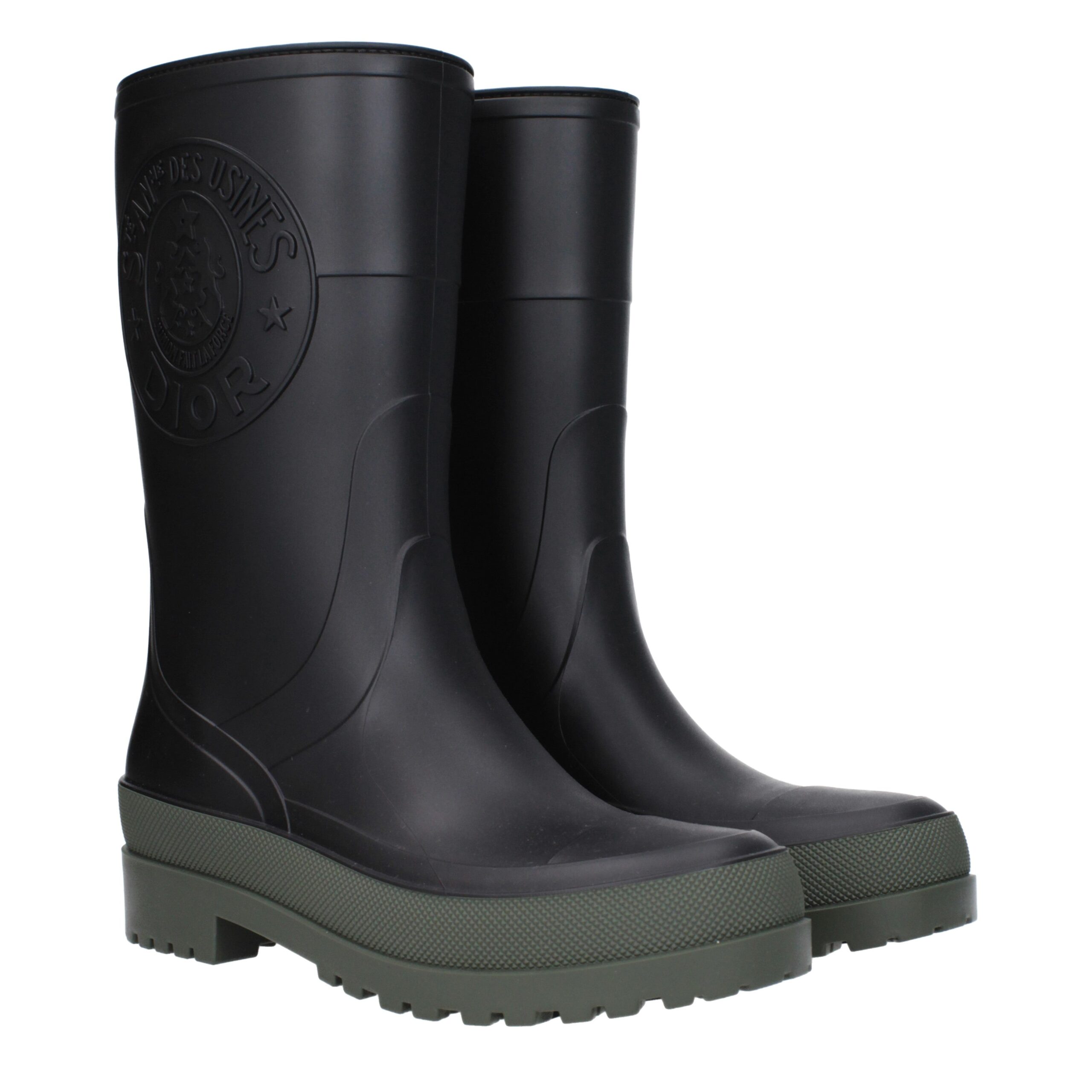 Christian Dior Black Cotton Rain Boots - Image 2