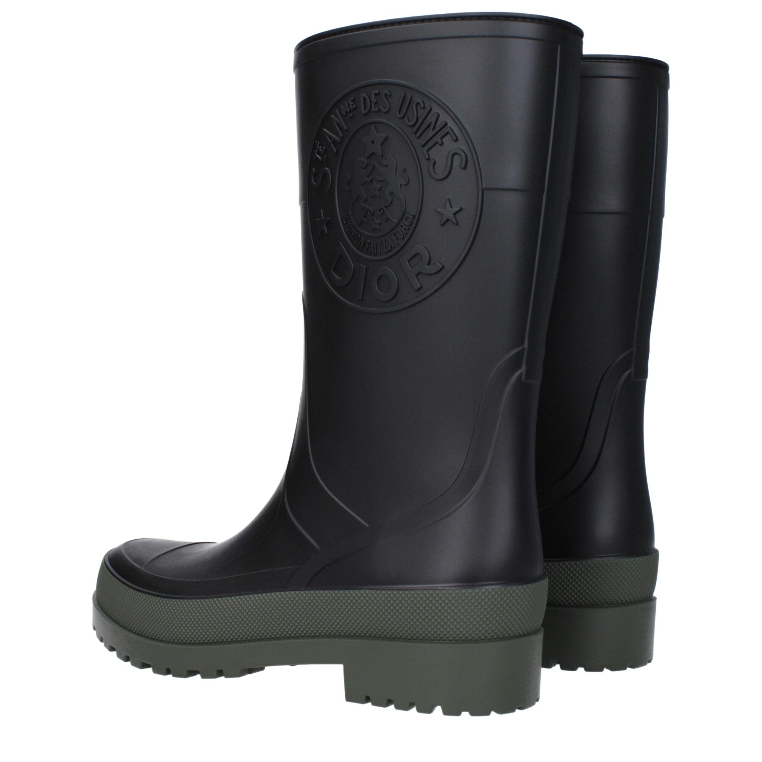 Christian Dior Black Cotton Rain Boots - Image 4
