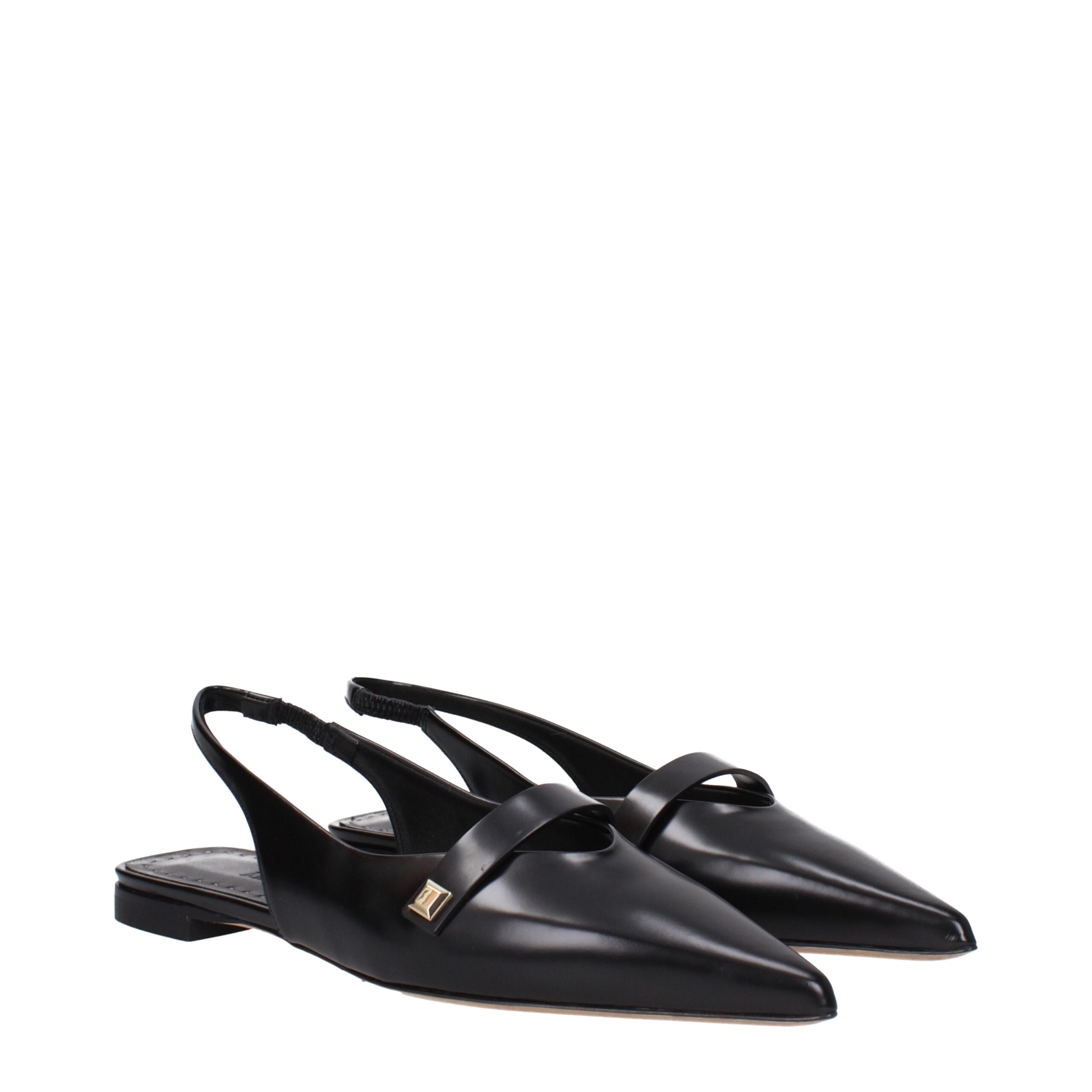Max Mara Black Leather Ballet Flats - Image 2