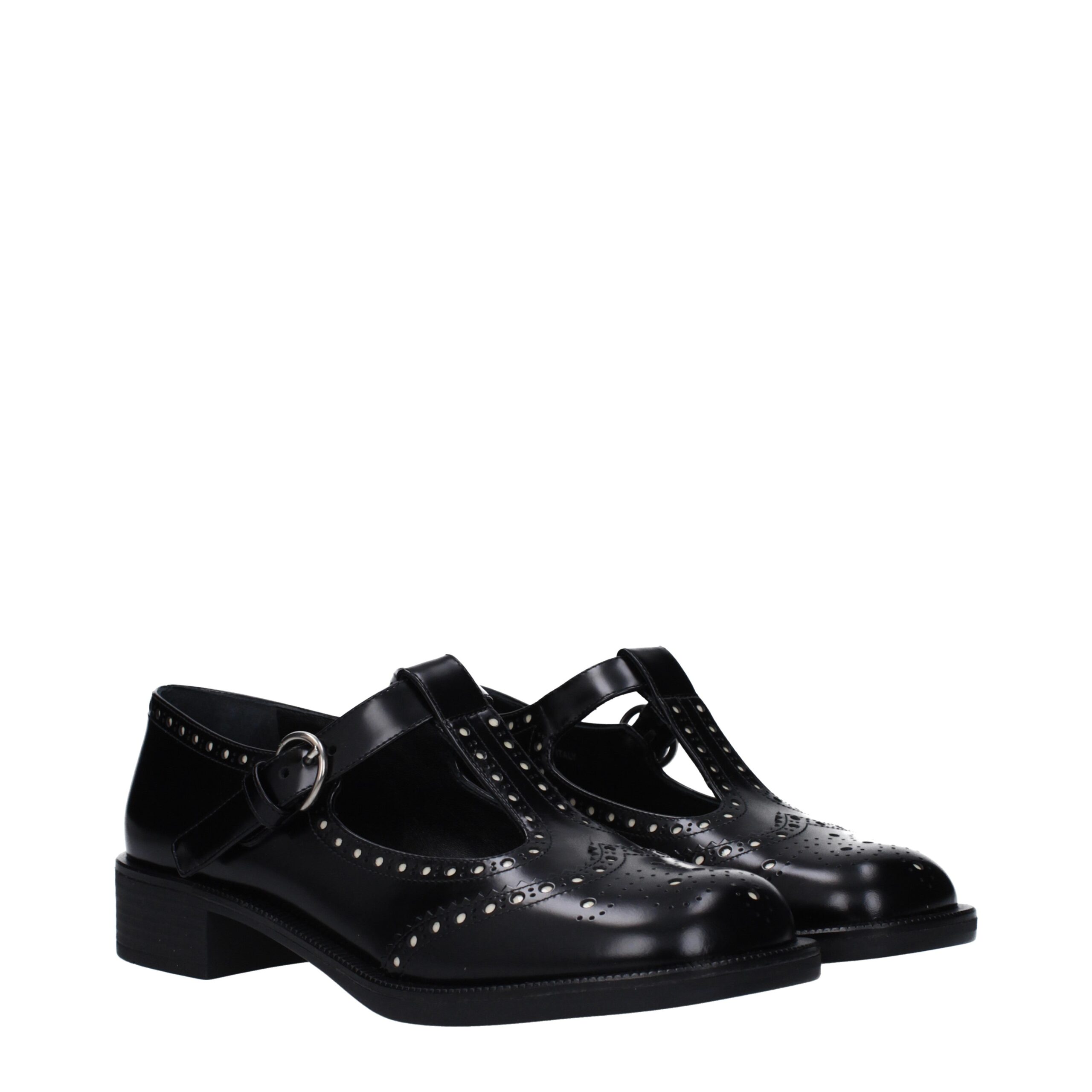 Miu Miu Black Leather Slip-On Loafers - Image 2