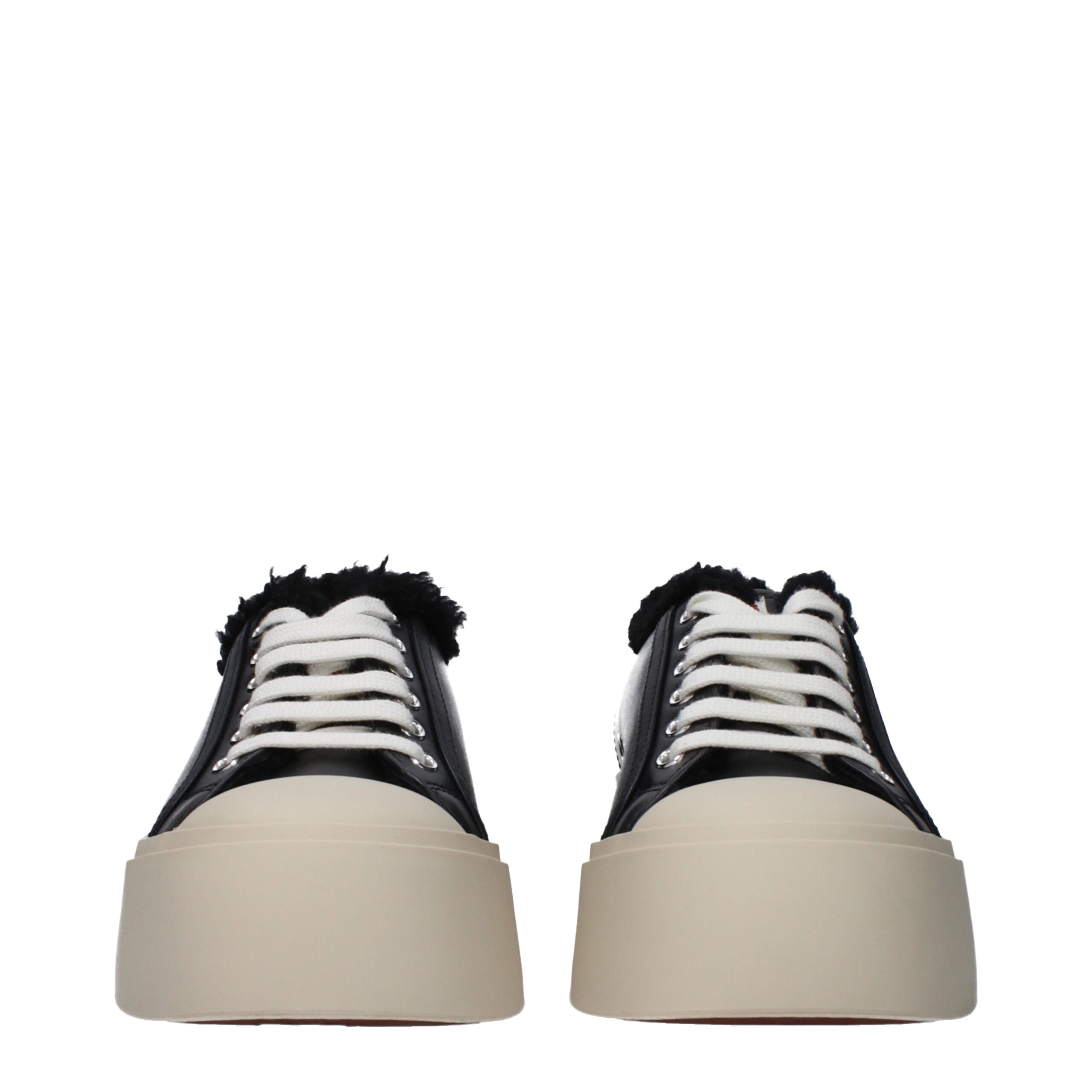 Marni Black Leather Chunky Sneakers - Image 3