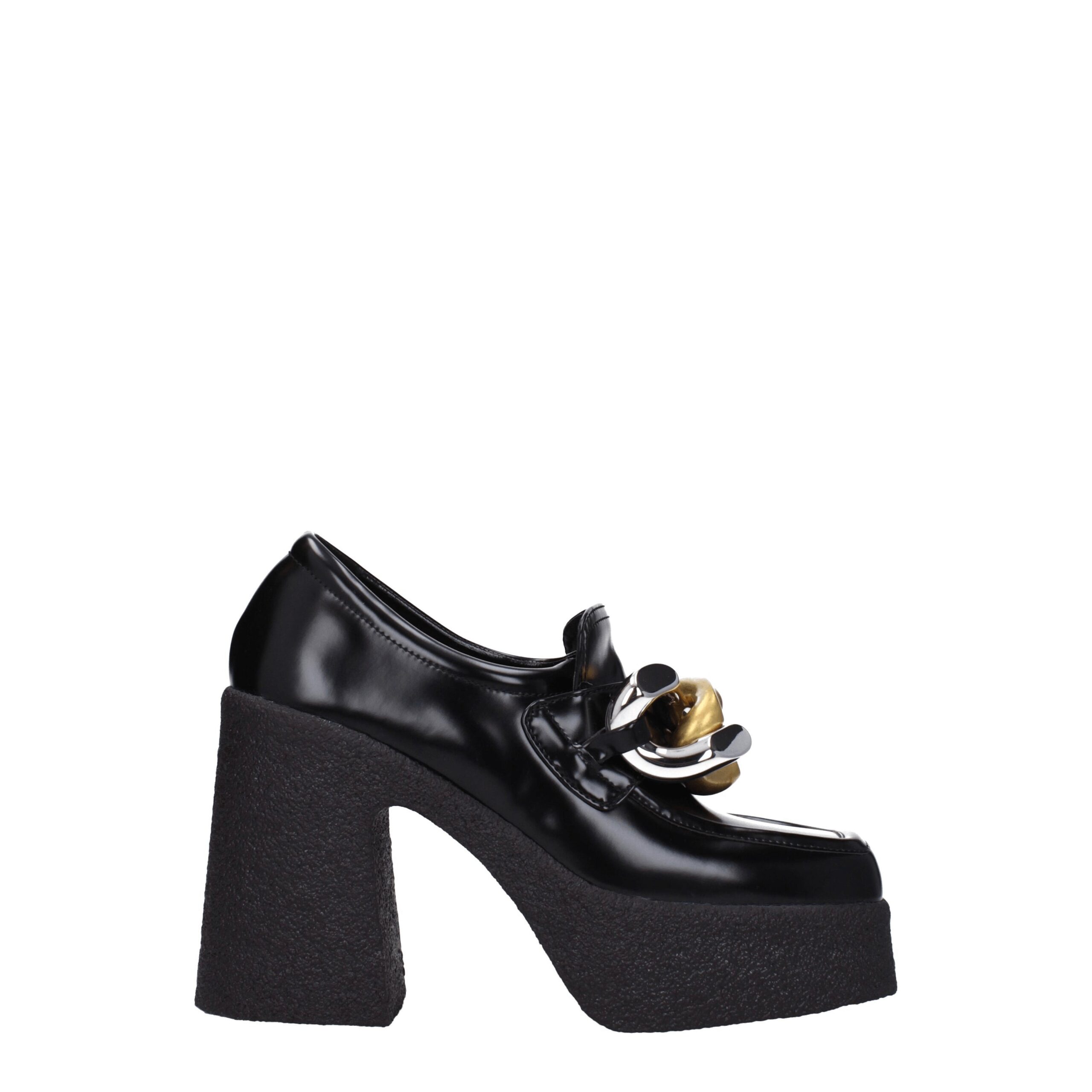 Stella McCartney Black Leather Platform Loafers