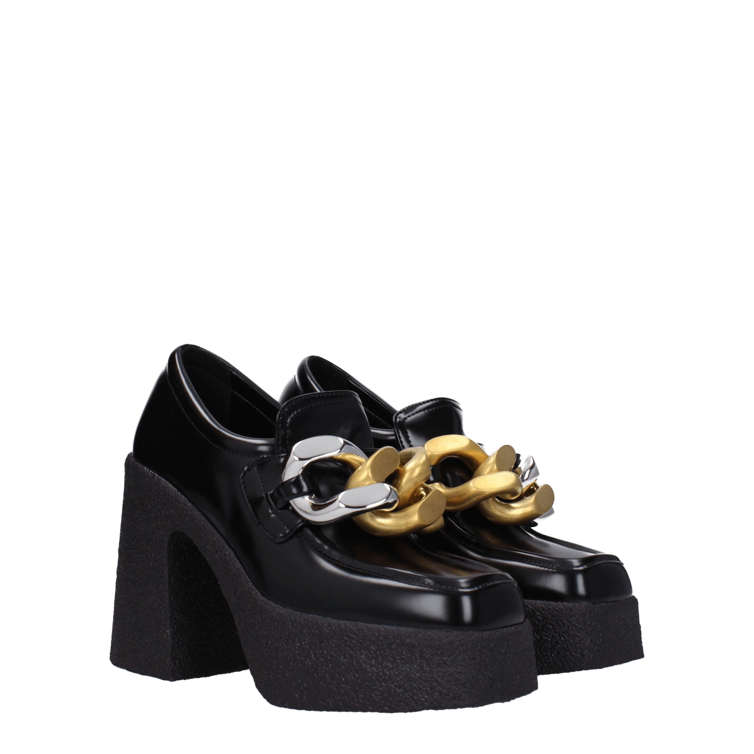 Stella McCartney Black Leather Platform Loafers - Image 2