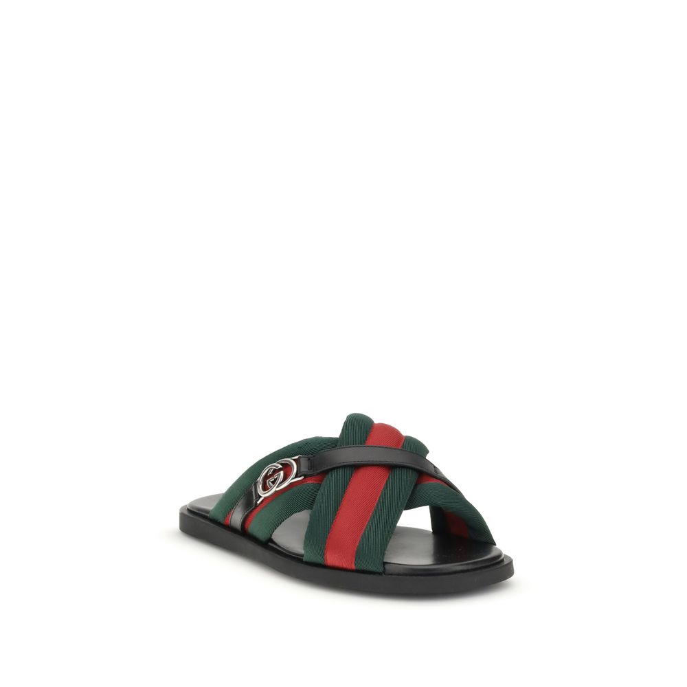 Gucci Web Sandals with Interlocking GG - Image 2