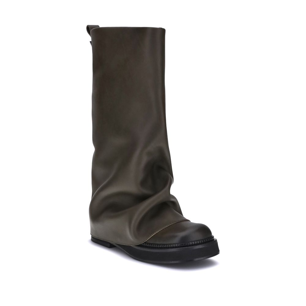 The Attico Brown Calf Leather Bos Taurus Ankle Boots - Image 2