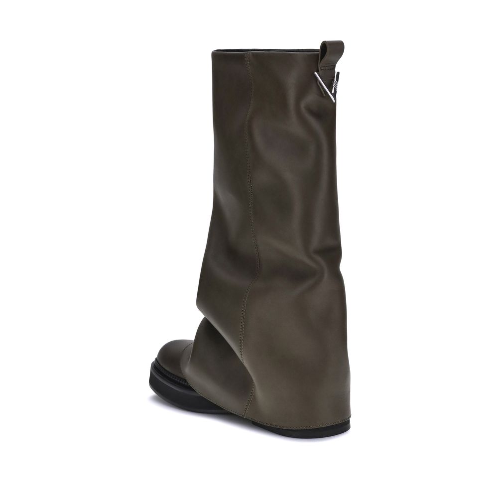 The Attico Brown Calf Leather Bos Taurus Ankle Boots - Image 3