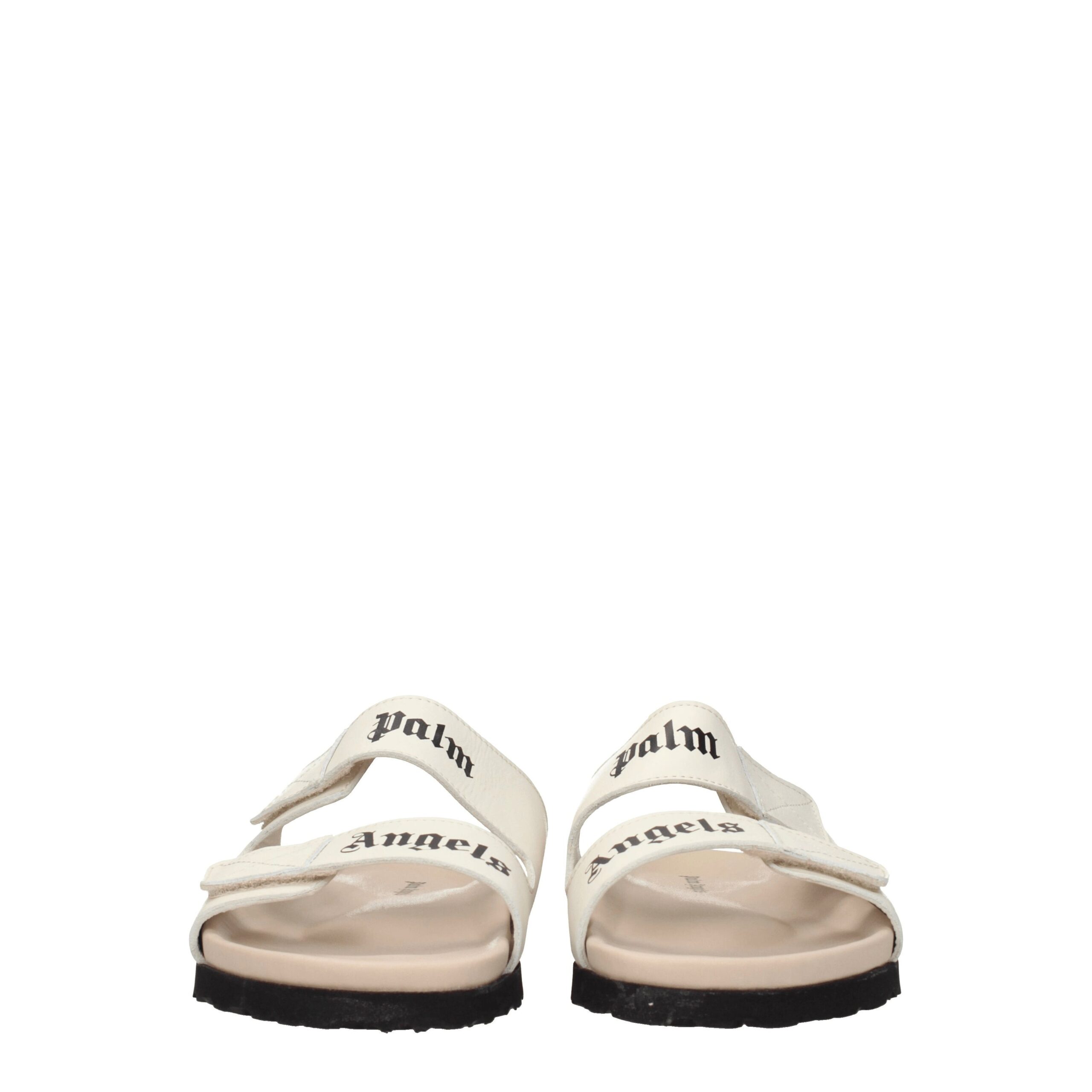 Palm Angels Beige Leather Slippers - Image 3