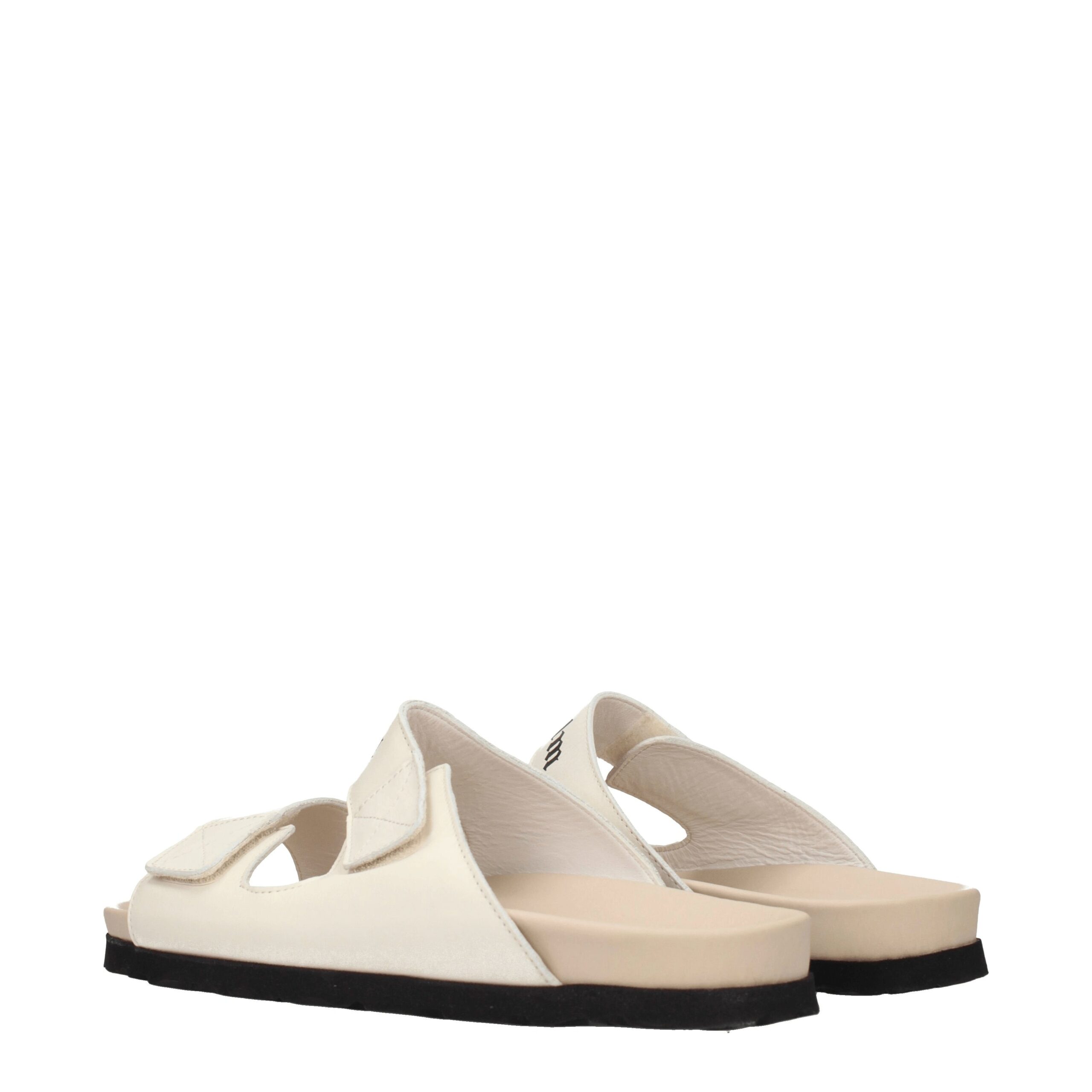 Palm Angels Beige Leather Slippers - Image 4