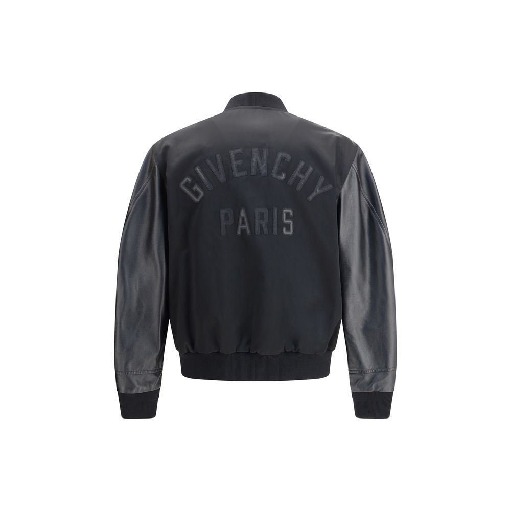 Givenchy Leather and satin bomber Jacket - Image 2