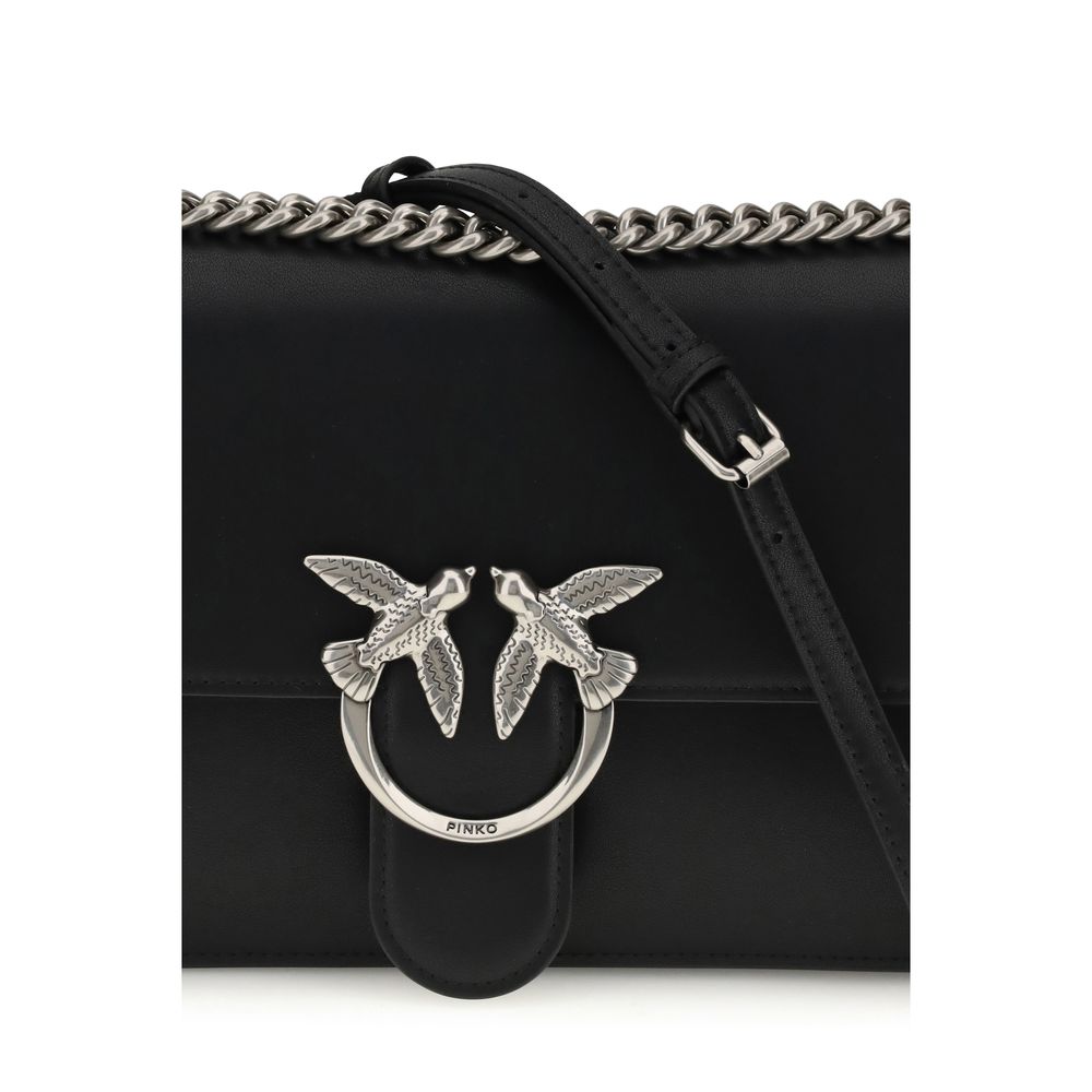 PINKO Black Calf Leather Bos Taurus Shoulder Bag - Image 4