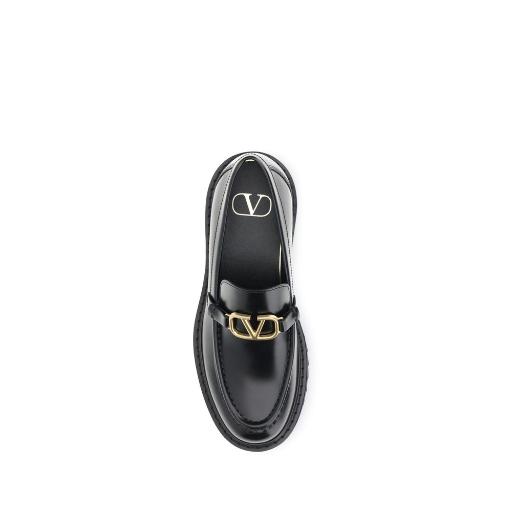 Valentino Garavani Black Leather Slip-On Loafers - Image 4