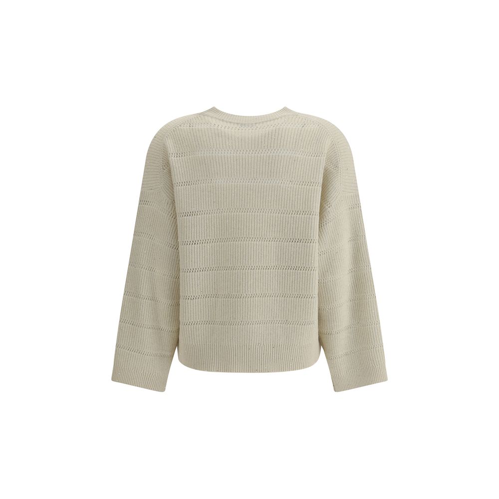 Brunello Cucinelli White Cashmere Cashmere Sweater - Image 2