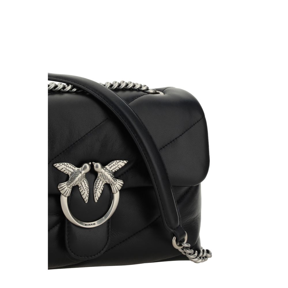 PINKO Black Calf Leather Bos Taurus Shoulder Bag - Image 4