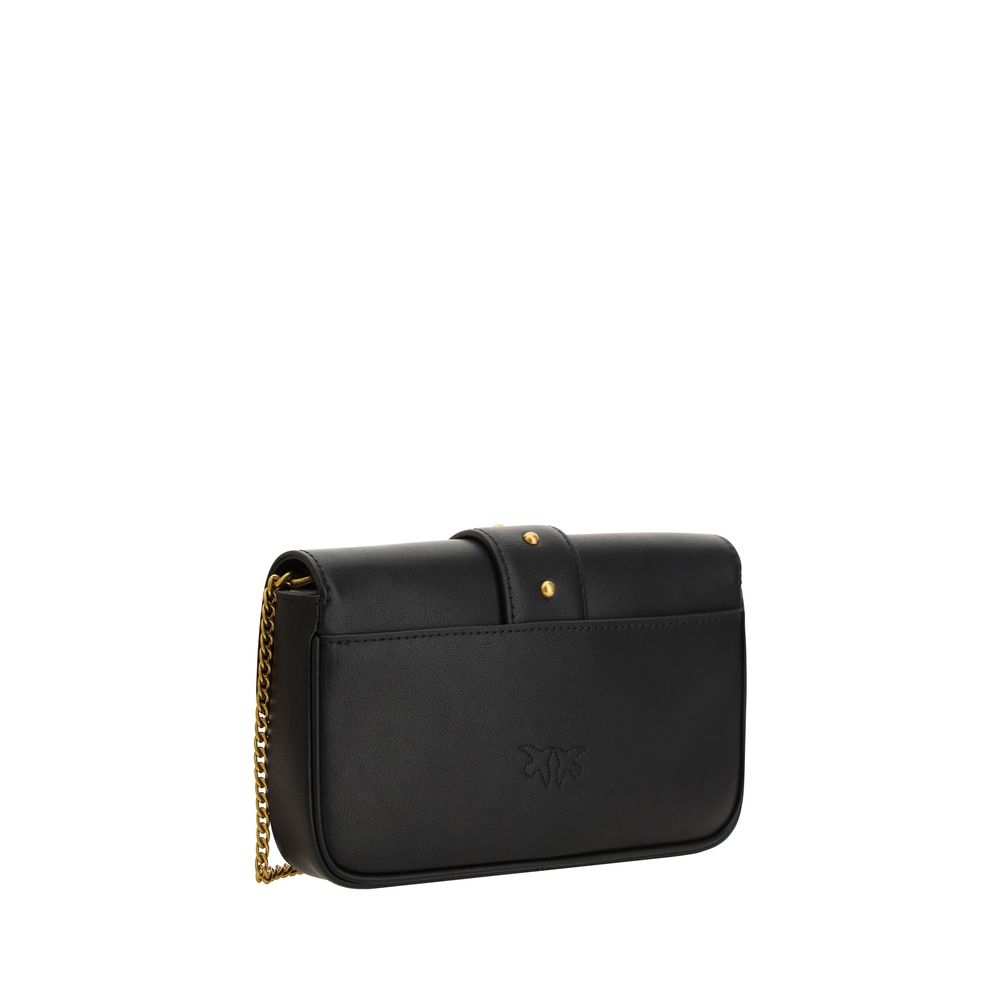 PINKO Black Calf Leather Bos Taurus Shoulder Bag - Image 3