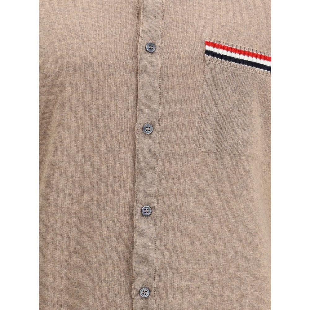 Thom Browne Beige Fleece Wool Cardigan - Image 3