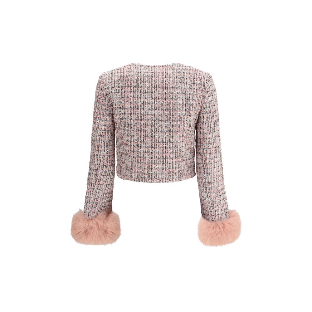 Self-Portrait Bouclé fur cuffed Jacket - Image 2