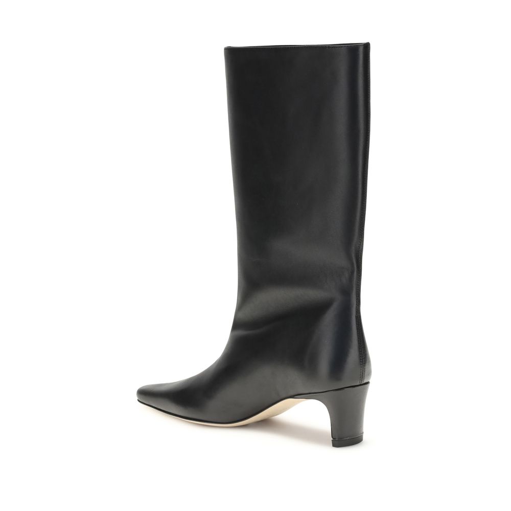 Staud Black Lamb Ovis Aries Aries High Heel Boots - Image 3