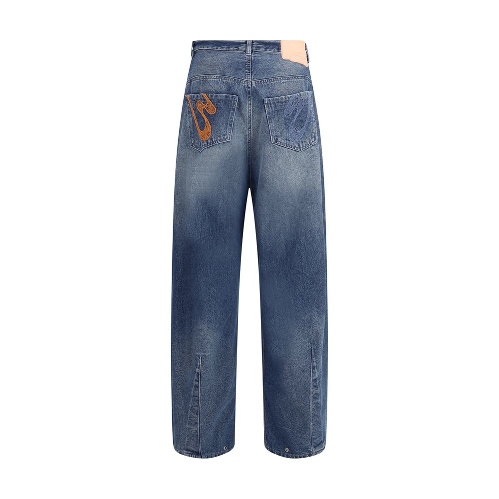 PDF Channel Blue Cotton Relaxed Fit Jeans - Image 2
