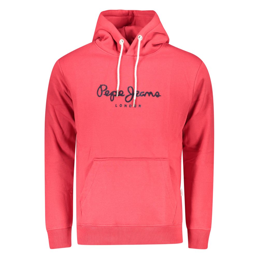 Pepe Jeans Red Cotton Men's Sweatshirt Hoodie