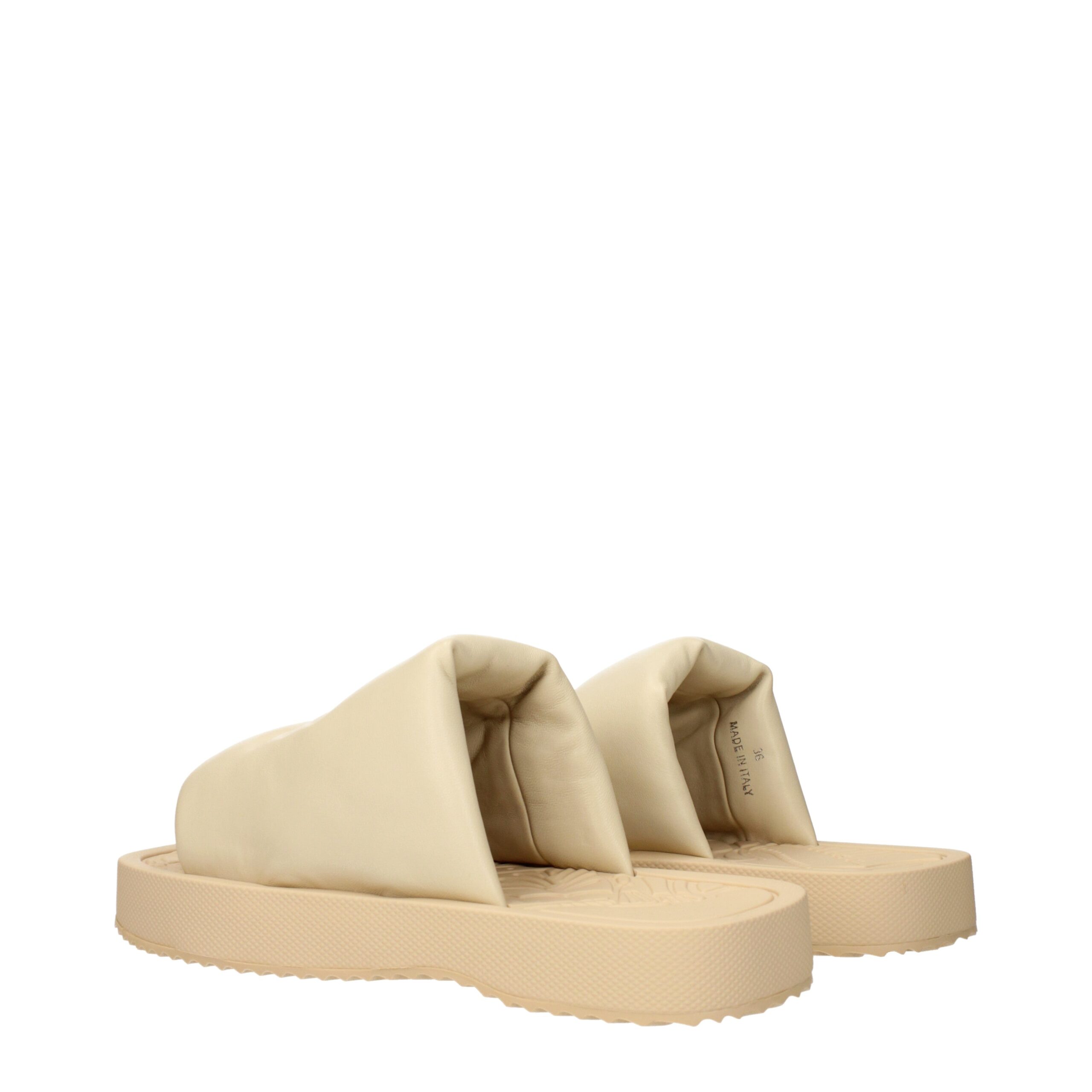 Burberry Beige Leather Slippers Sandals - Image 4