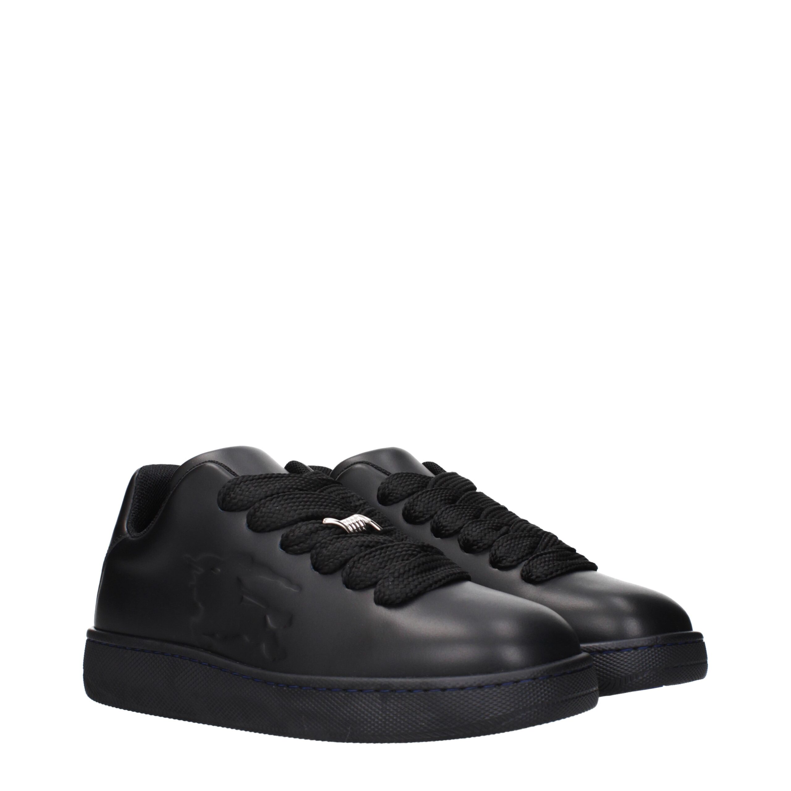 Burberry Black Leather Low Tops - Image 2