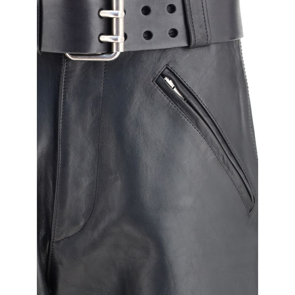 Saint Laurent Hammered leather belted Pants - Image 3