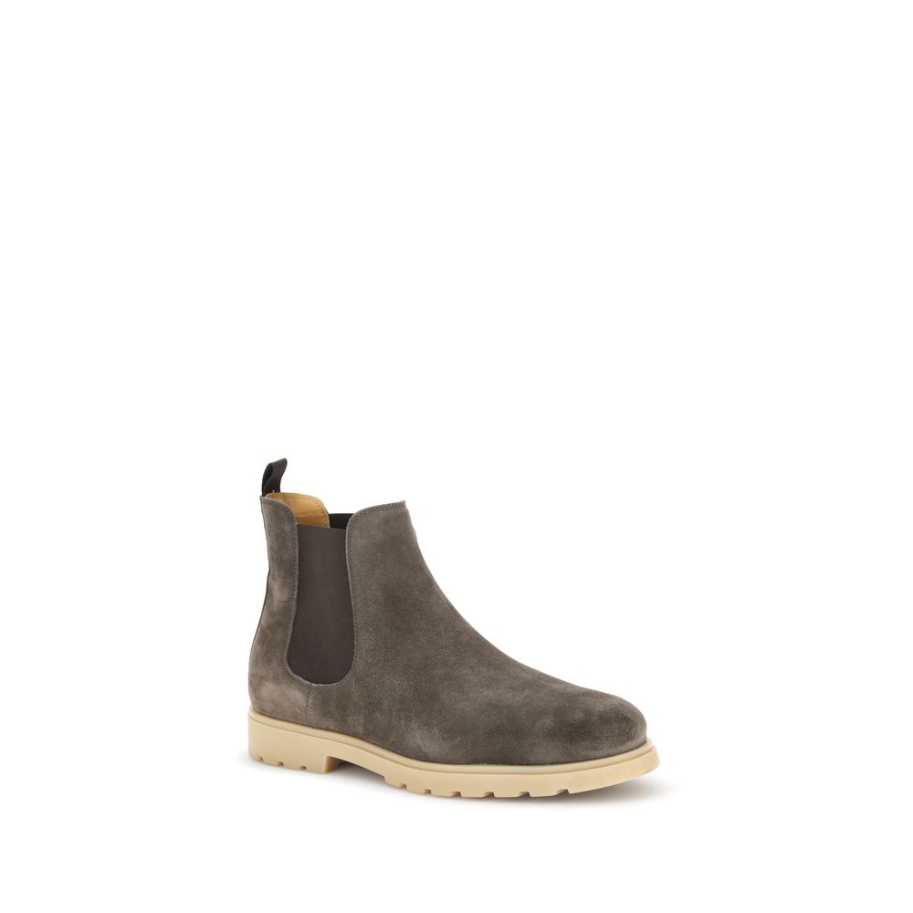 Kiton Brown Rubber Chelsea Boots - Image 2