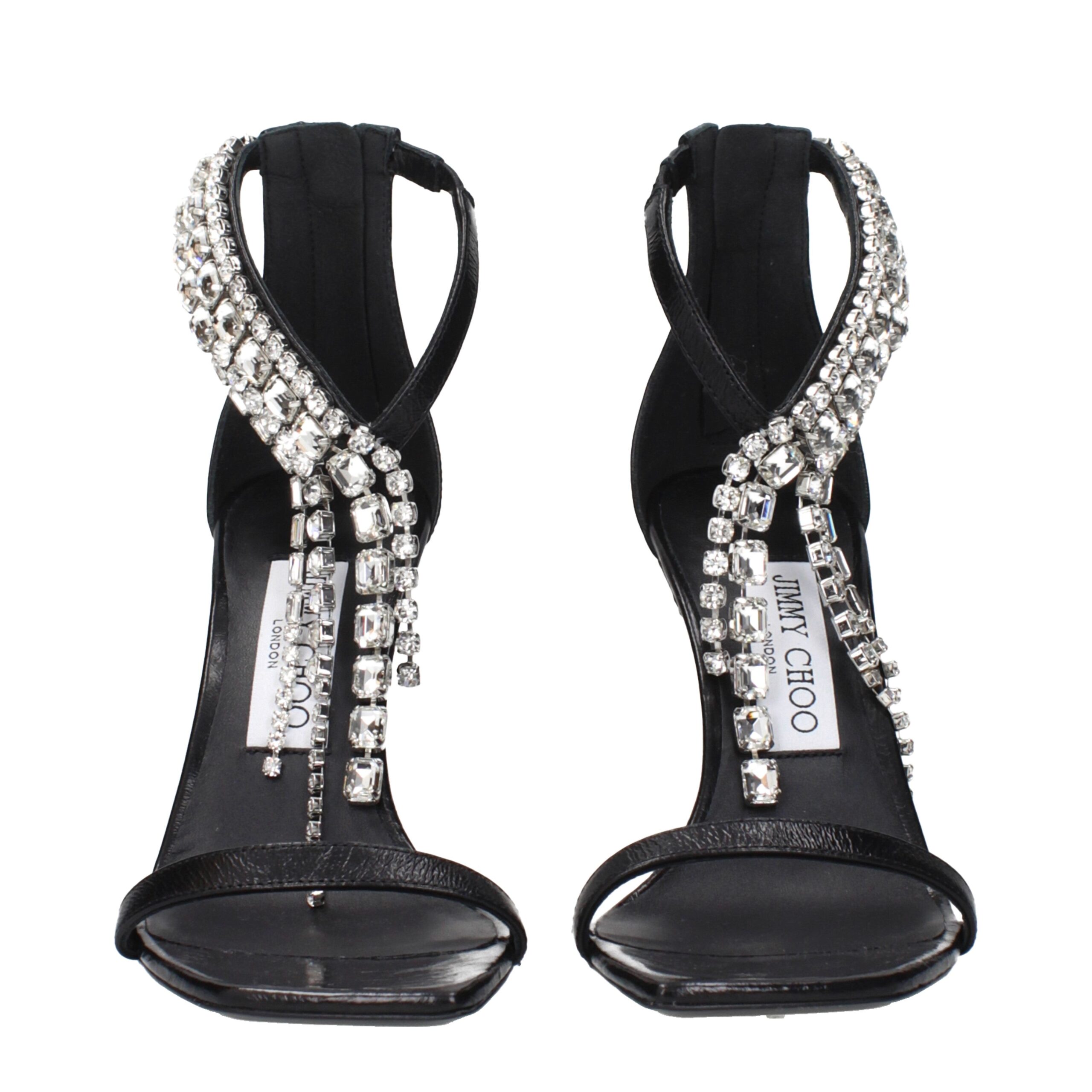 Jimmy Choo Black Leather Stiletto Heel Sandals - Image 3