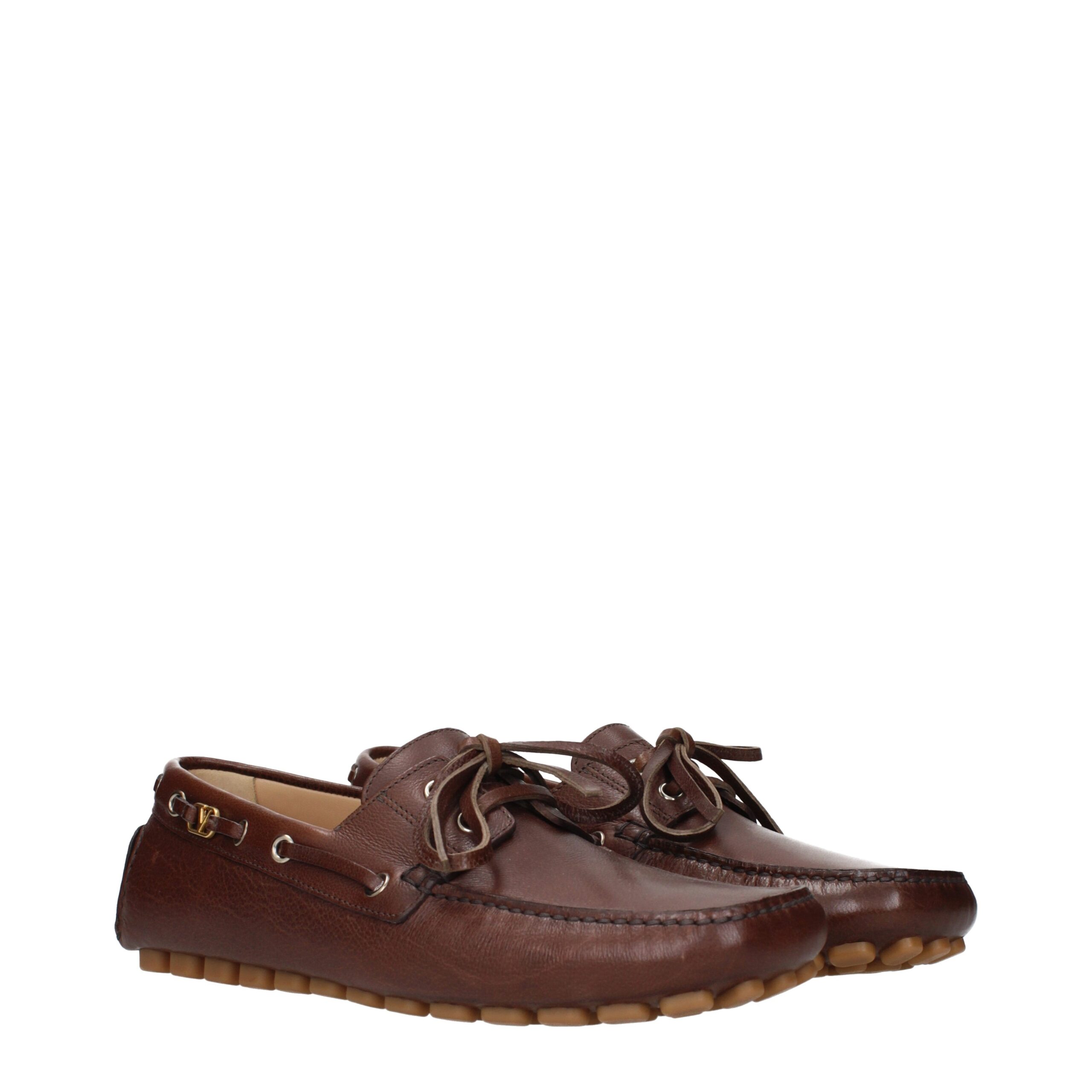 Valentino Garavani Brown Leather Slip-On Loafers - Image 2