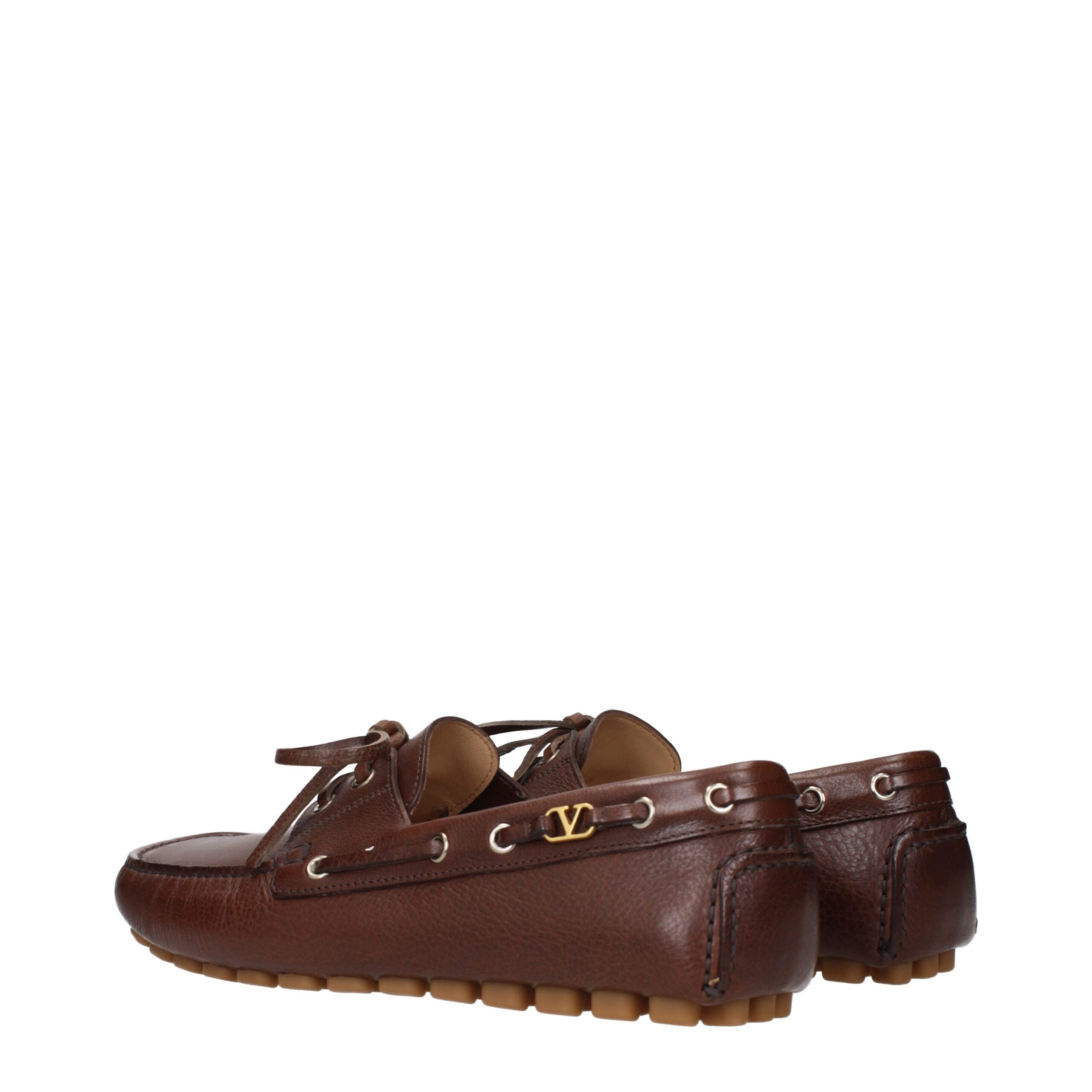 Valentino Garavani Brown Leather Slip-On Loafers - Image 4