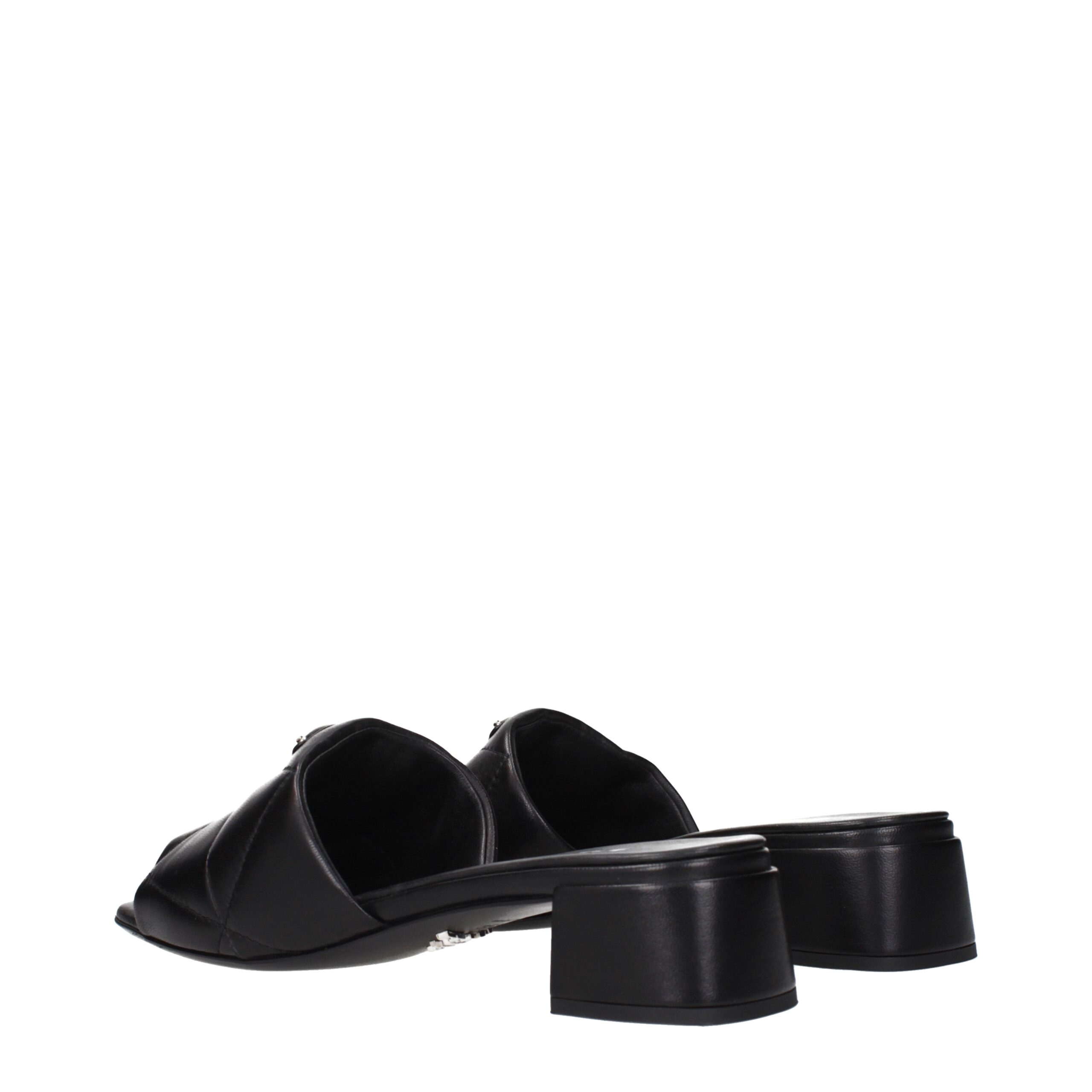 Prada Black Leather Flat Sandals - Image 4