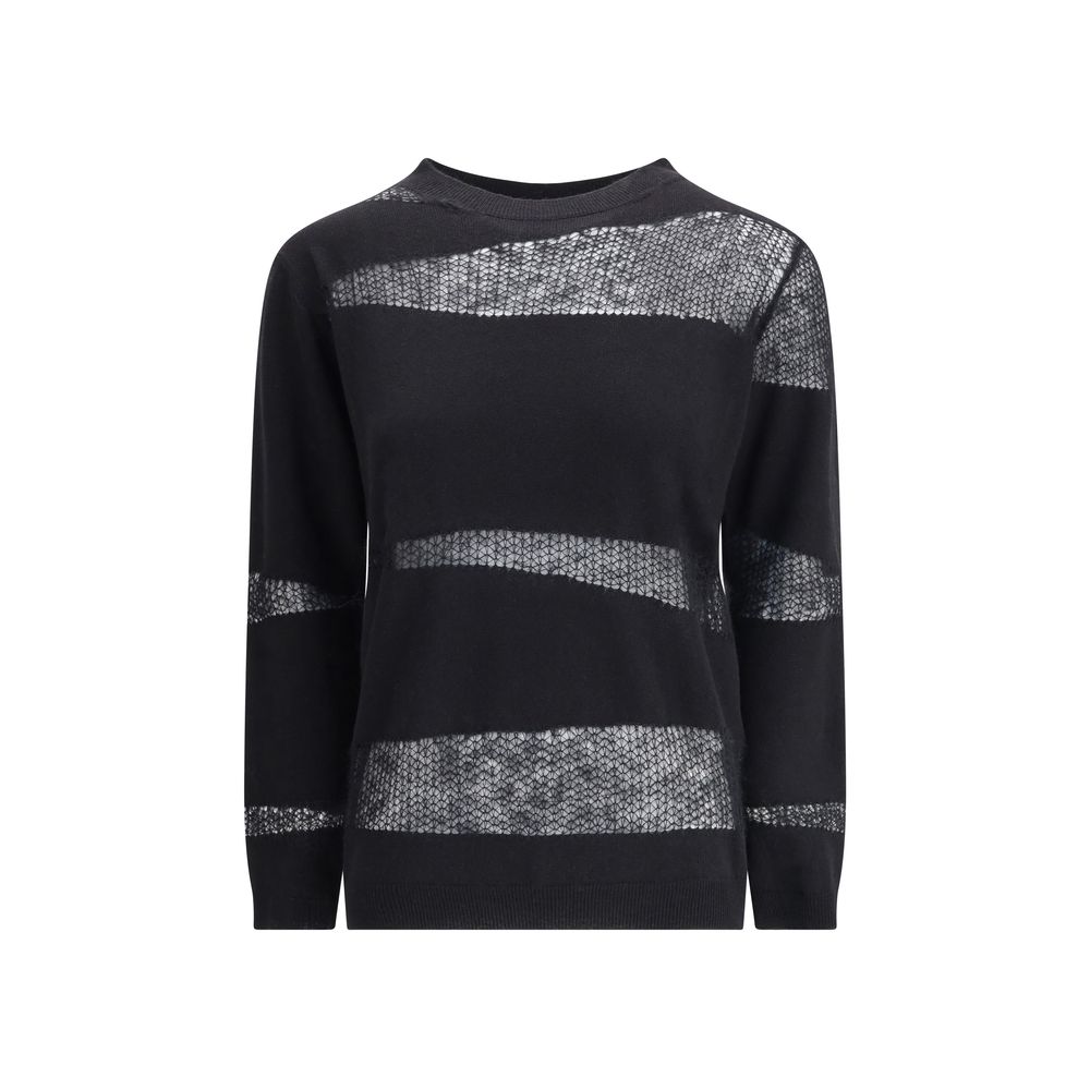 Fabiana Filippi Black Fleece Wool Cashmere Sweater