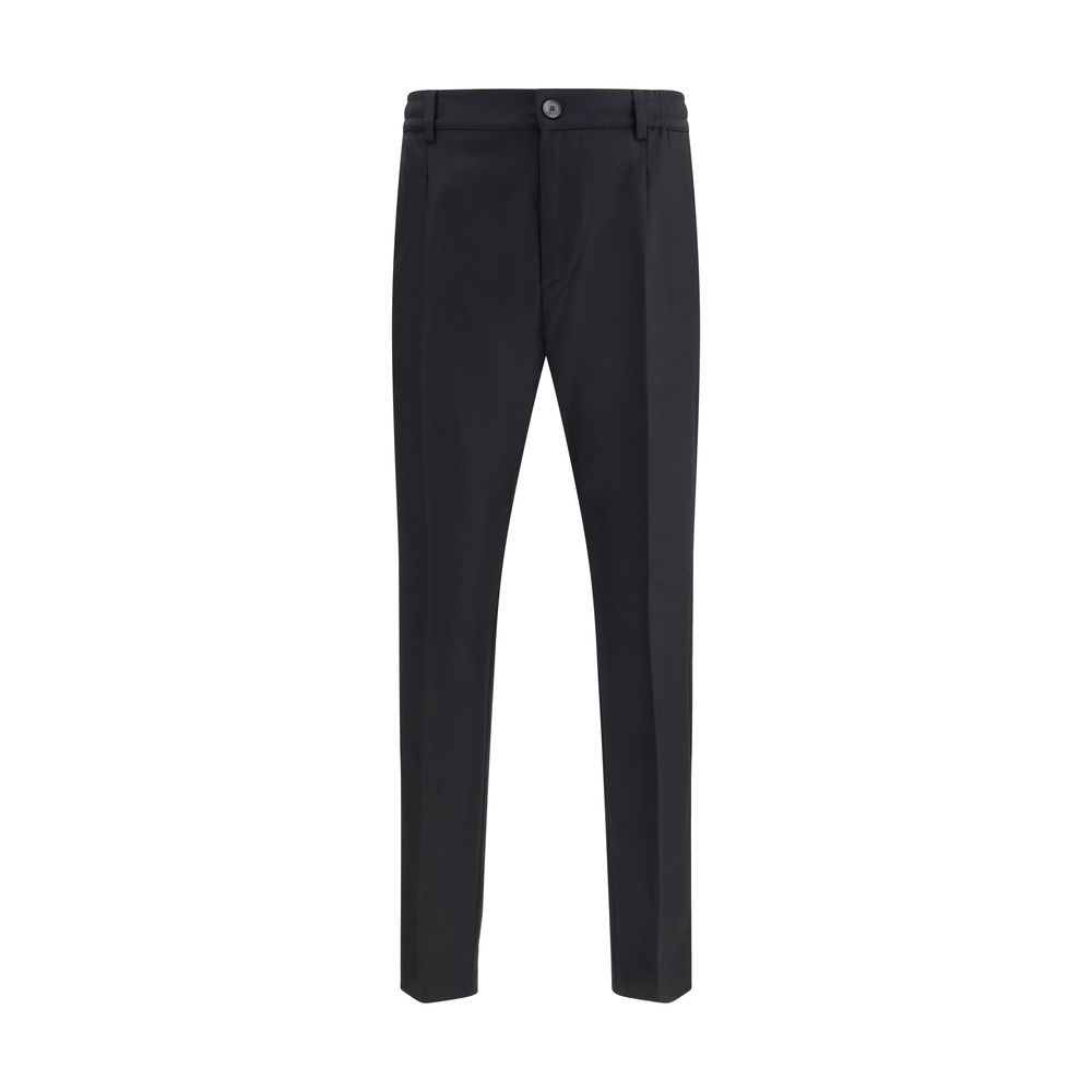 Cruna Black Fleece Wool Dress Pants