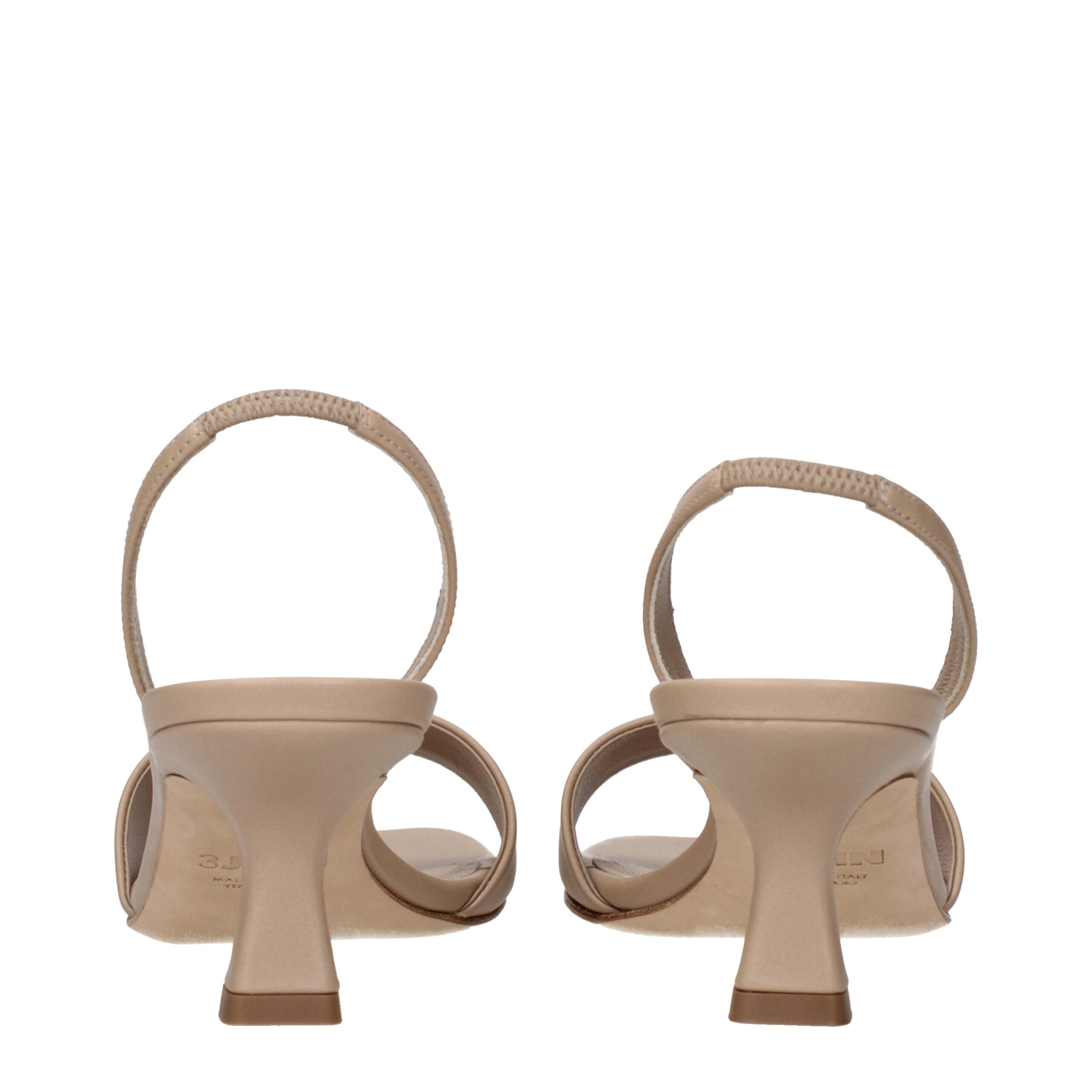 3Juin Beige Leather Flat Sandals - Image 5