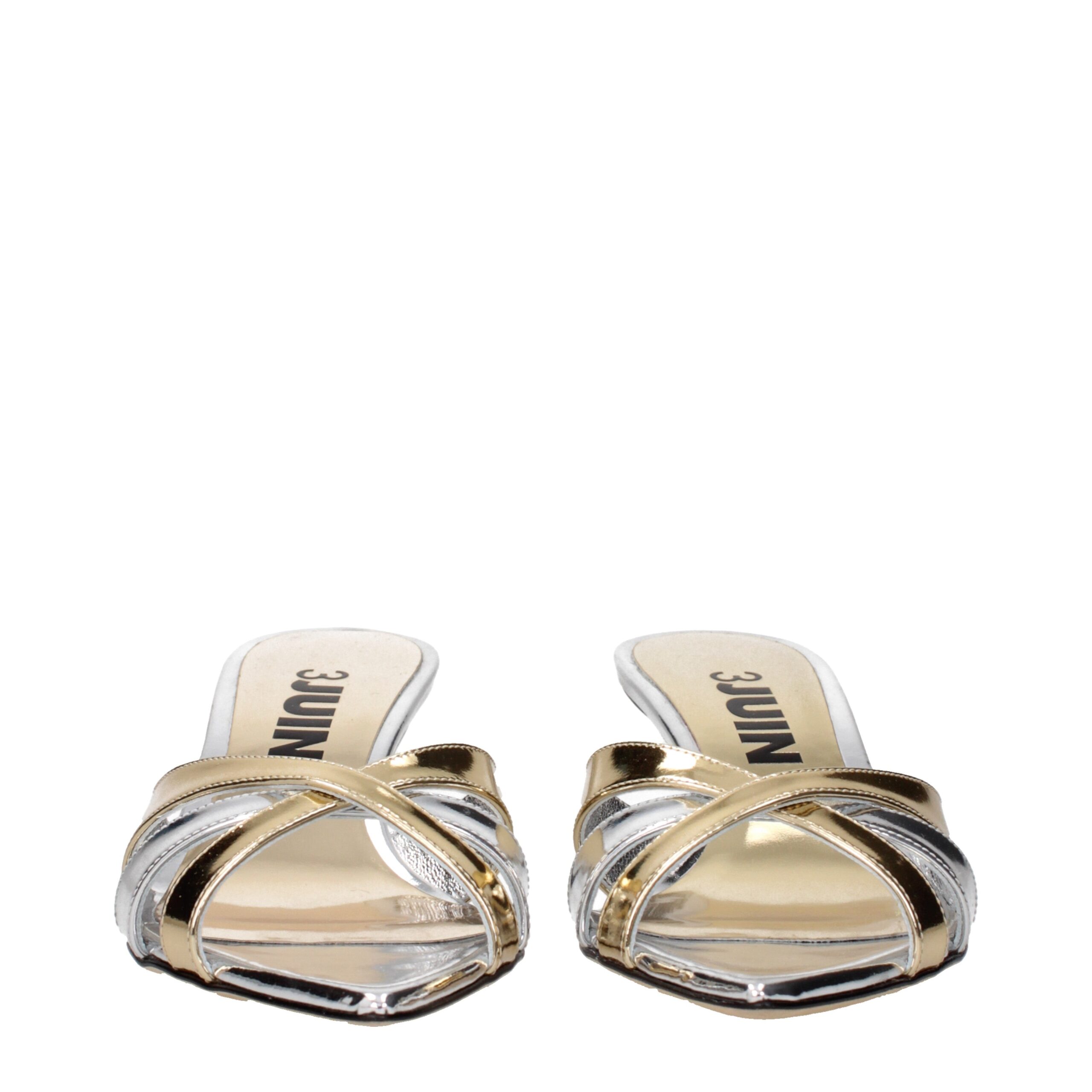 3Juin Gray Leather Stiletto Heels Sandals - Image 3