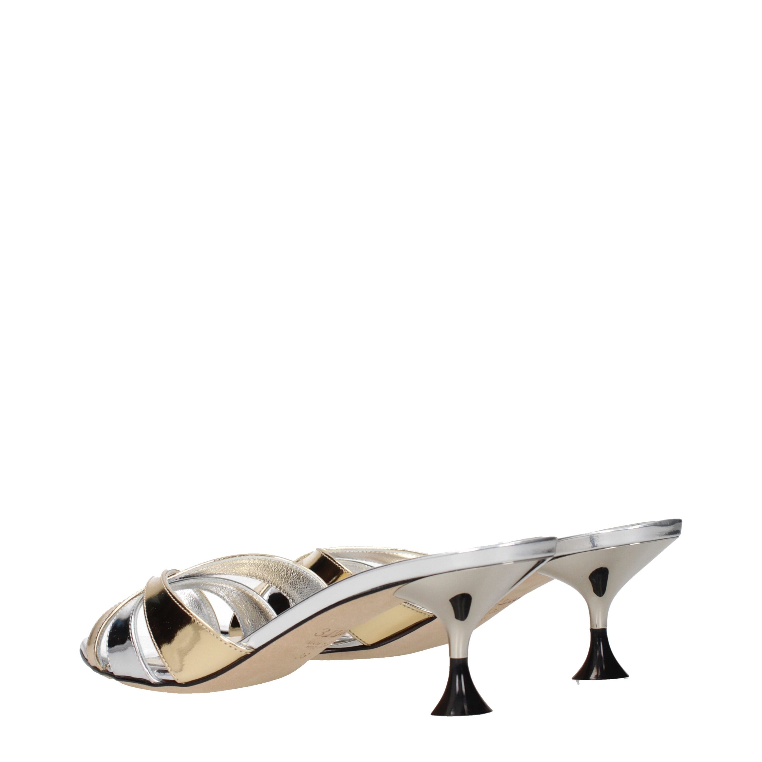 3Juin Gray Leather Stiletto Heels Sandals - Image 4