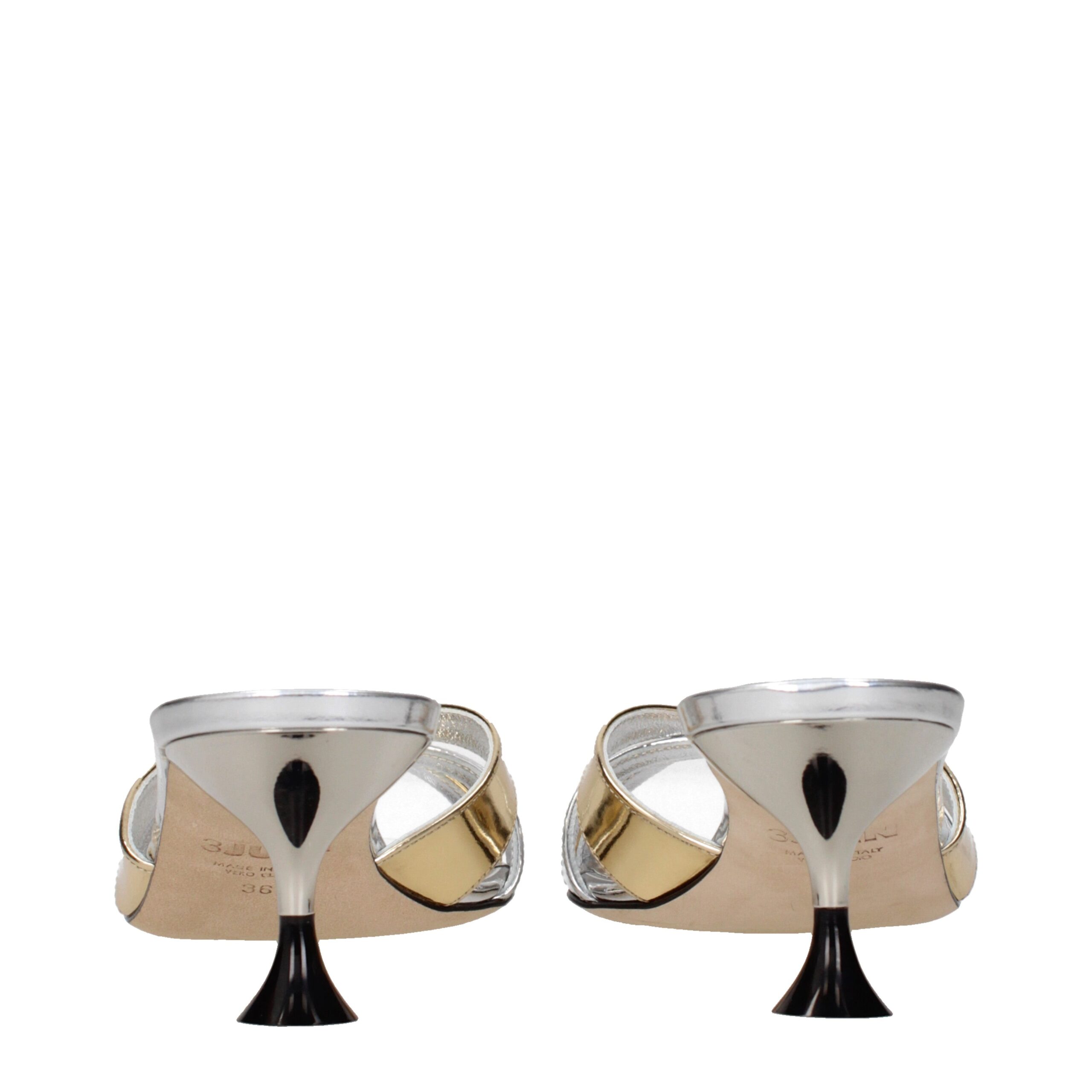 3Juin Gray Leather Stiletto Heels Sandals - Image 5