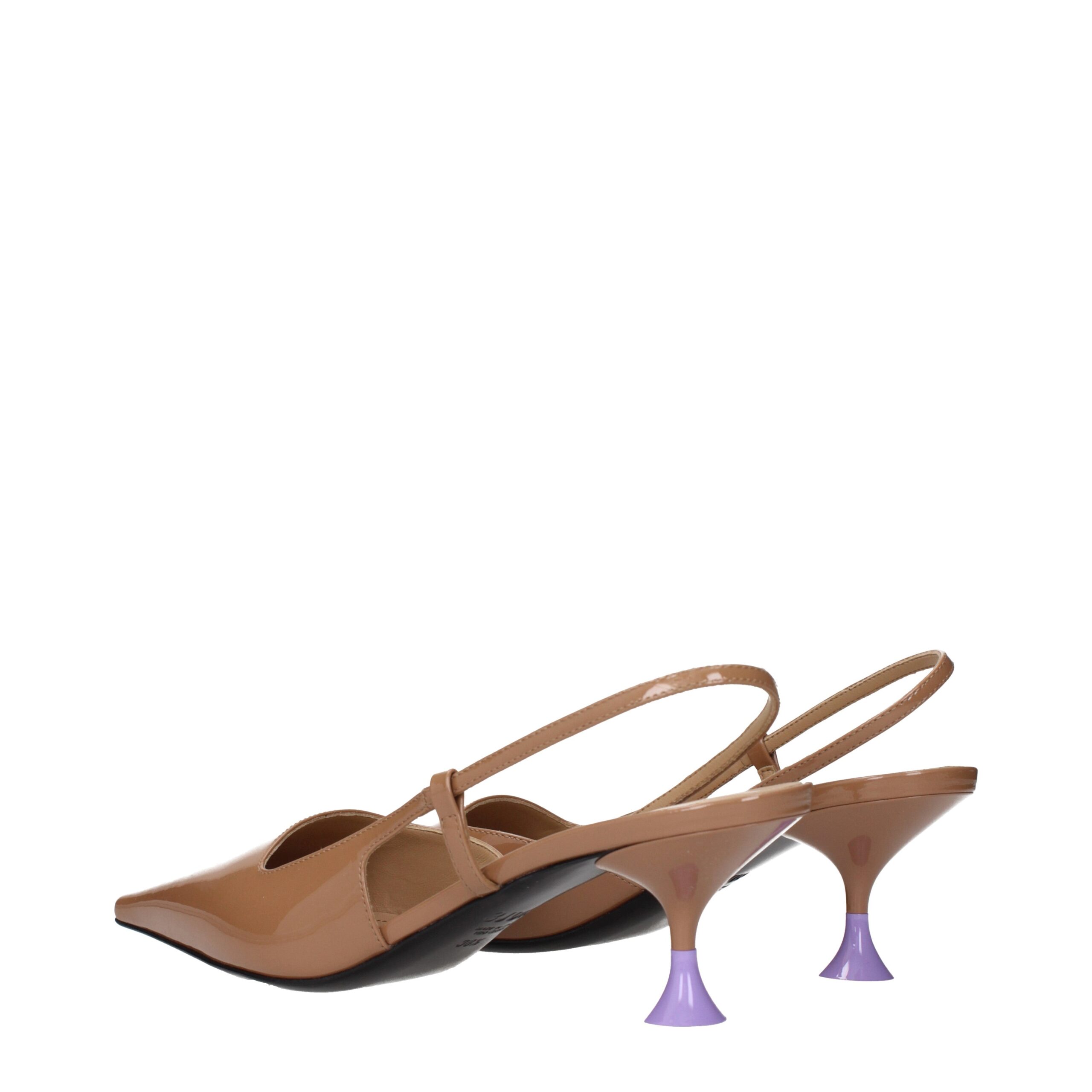 3Juin Brown Leather Mid Heel Pumps - Image 4