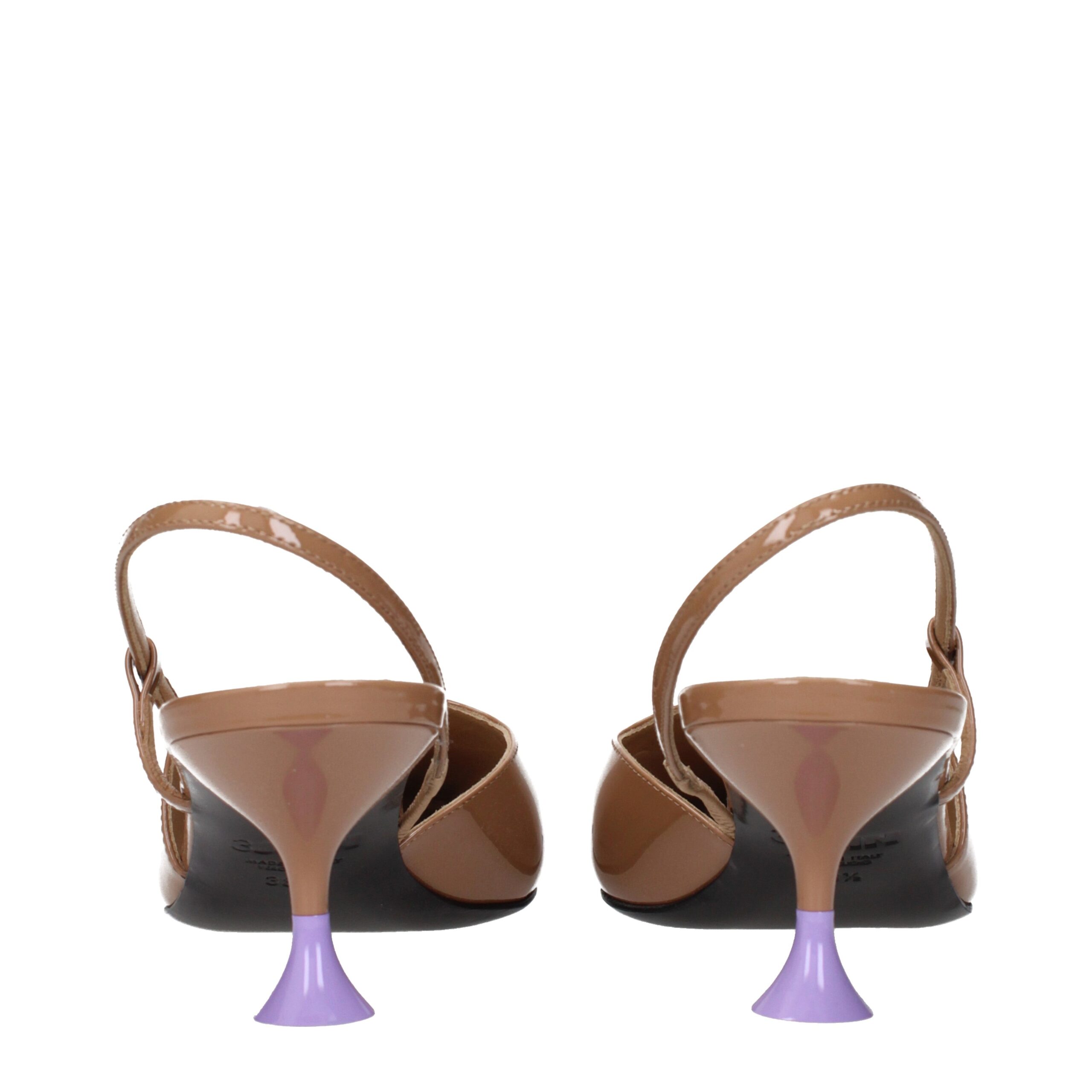 3Juin Brown Leather Mid Heel Pumps - Image 5