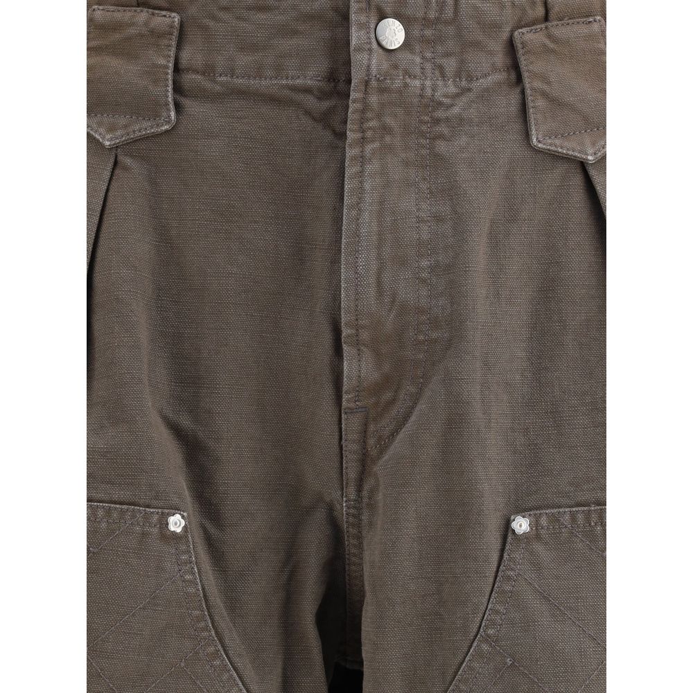 Kenzo Brown Cotton Casual Pants - Image 3