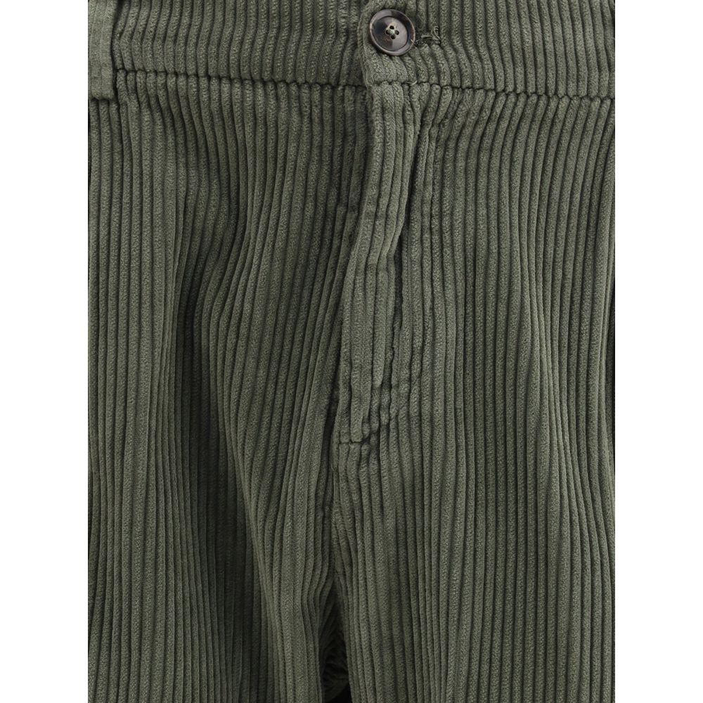 Cruna Green Cotton Casual Pants - Image 3