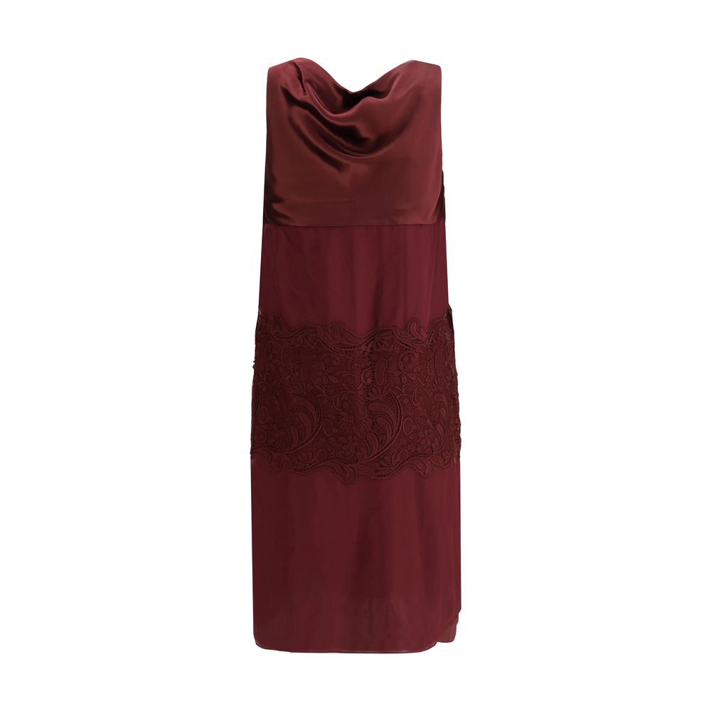 Ferragamo Bordeaux Silk Cocktail Dress - Image 2